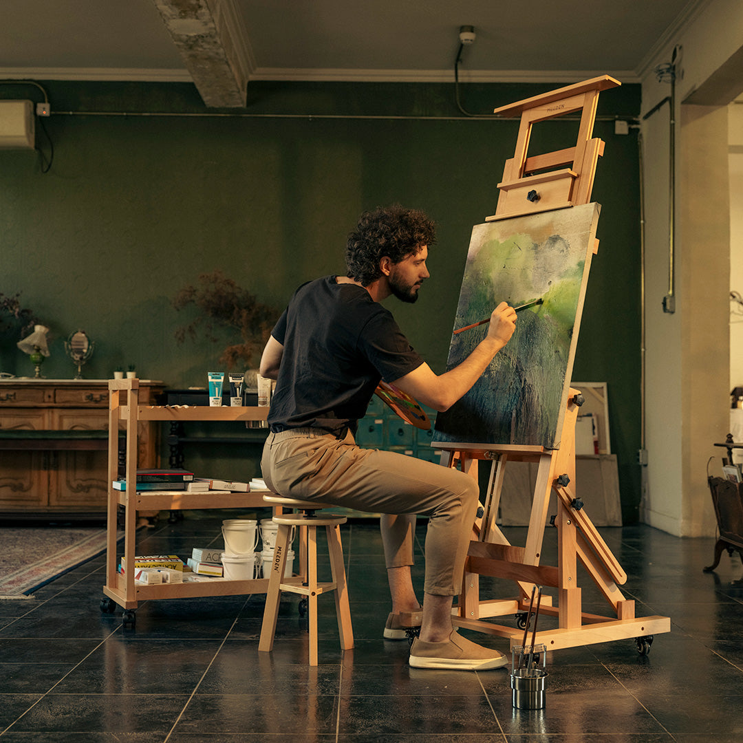 meeden-floor-easels-dhj-3-chevalet-bois-double-toile image 6
