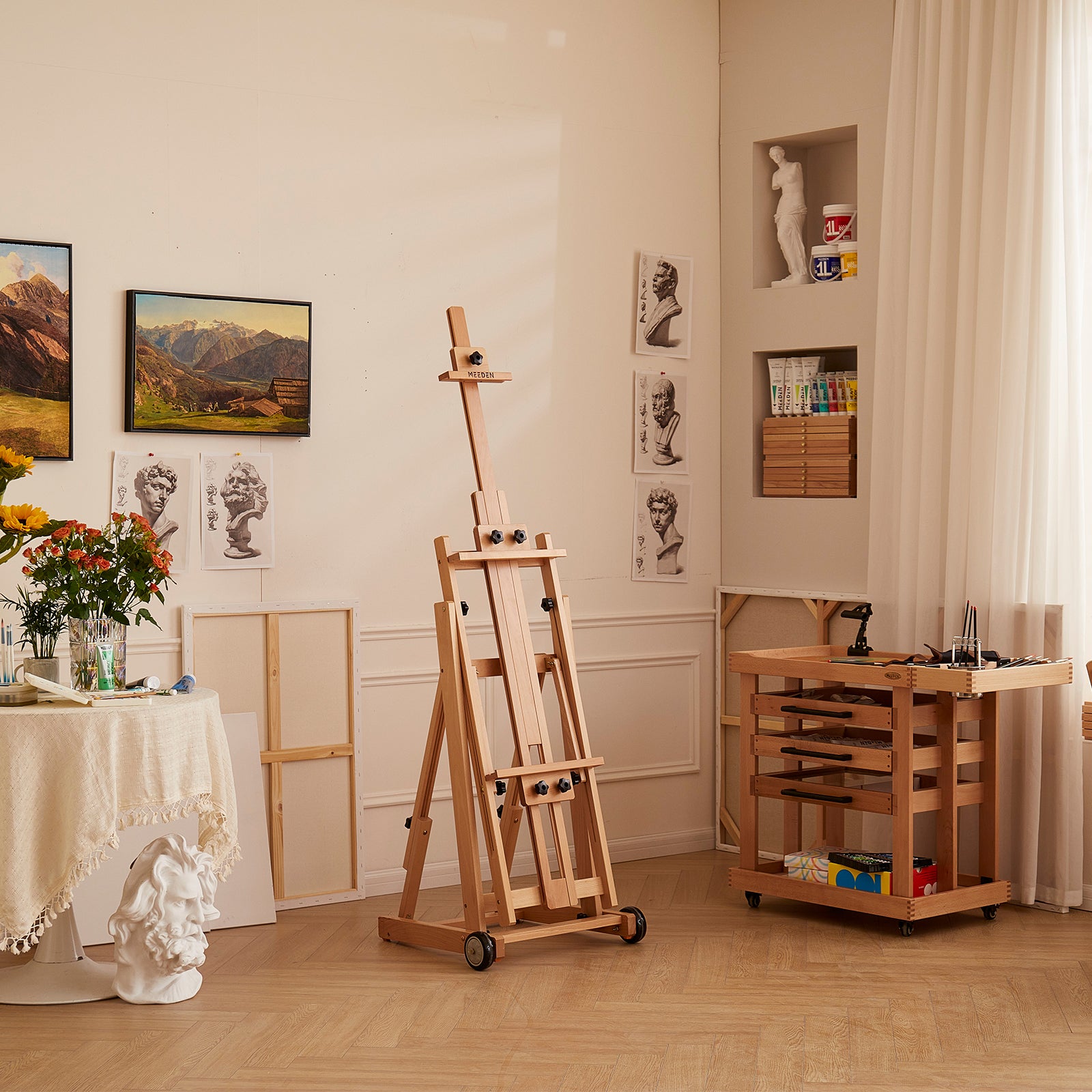 meeden-floor-easels-w14-chevalet-bois-h-tre-roulettes image 2