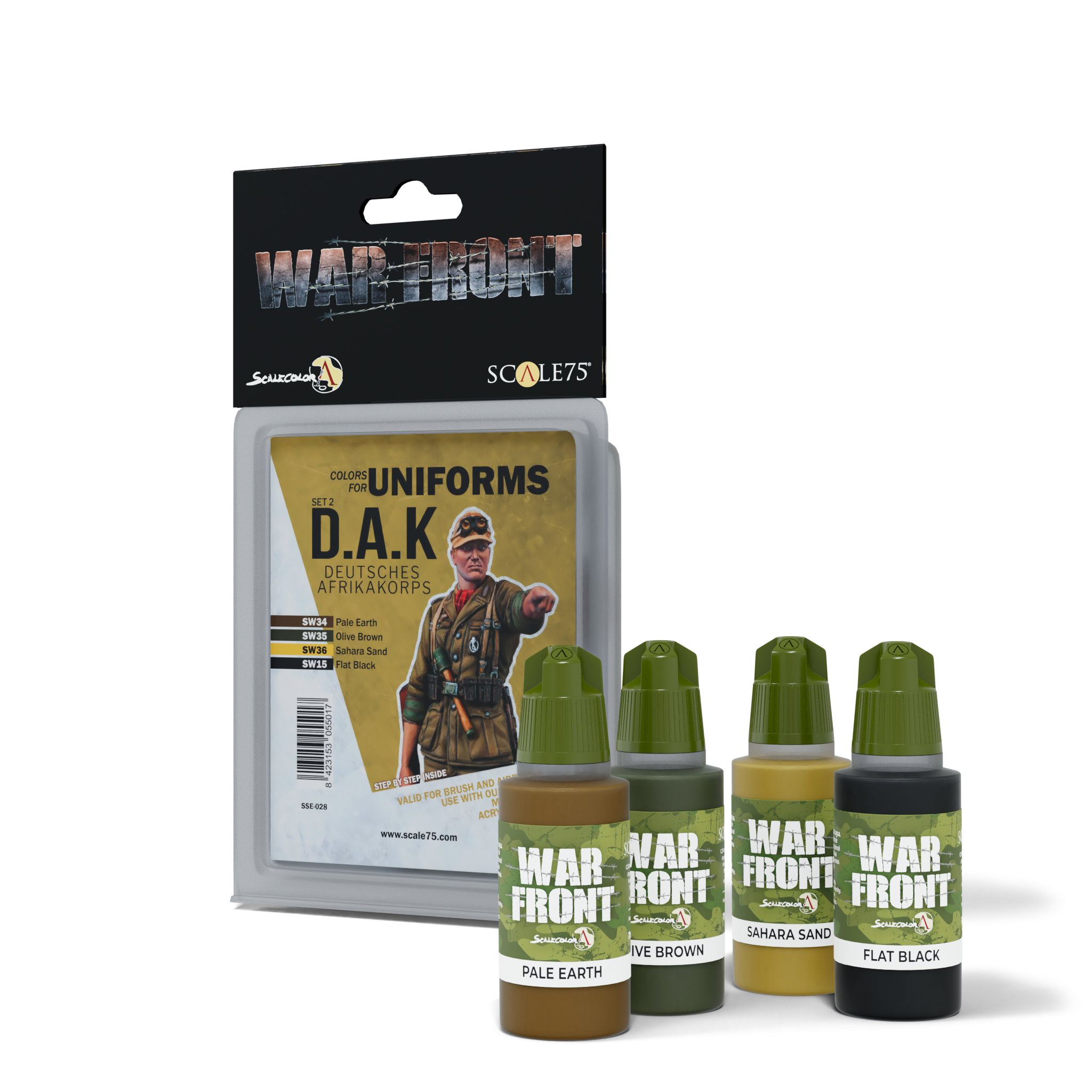 scale75-warfront-dak-set-2-peinture-acrylique-4-pots-afrika-korps image 1