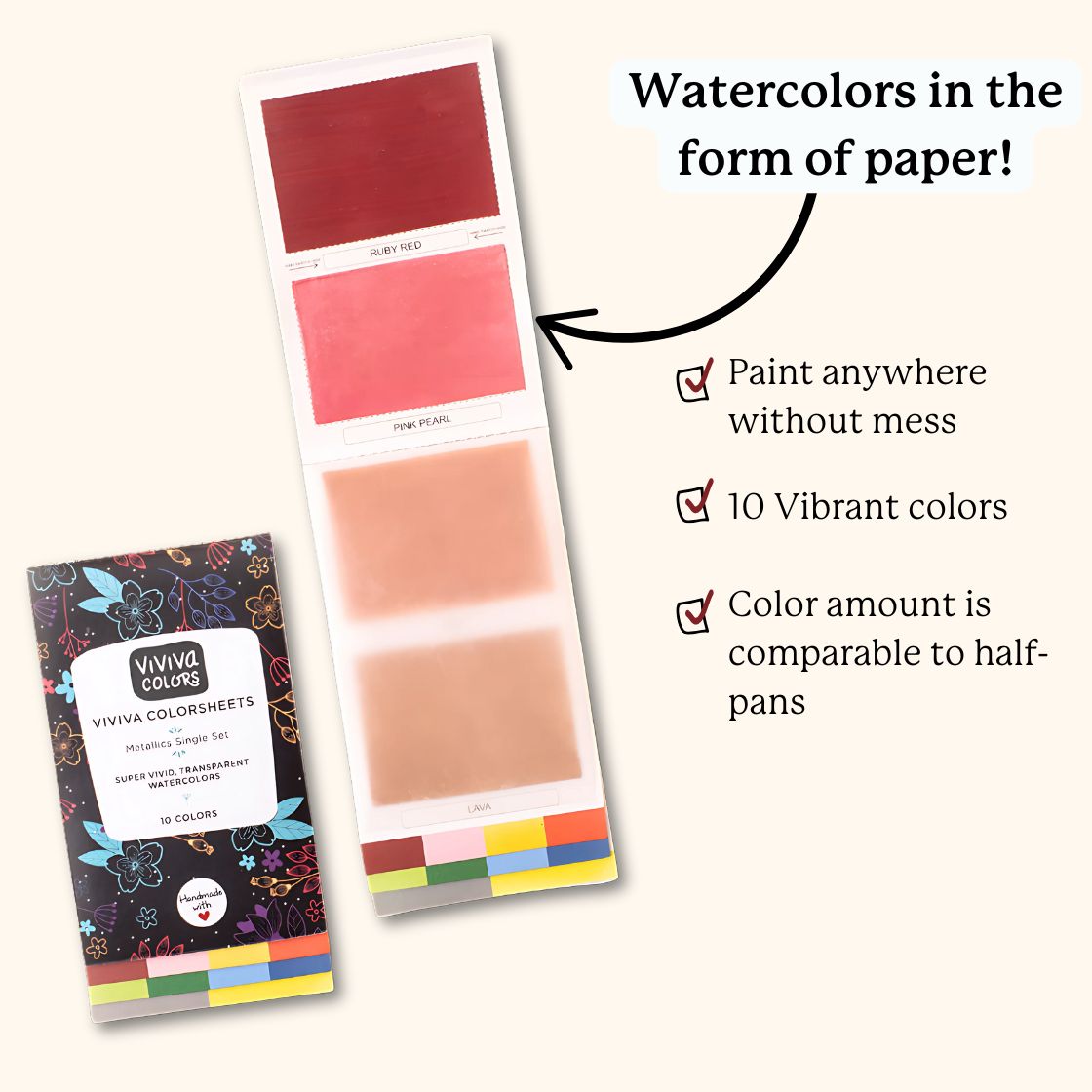 viviva-colorsheets-metallics-10-colors-aquarelle-m-tallique-10-couleurs image 2