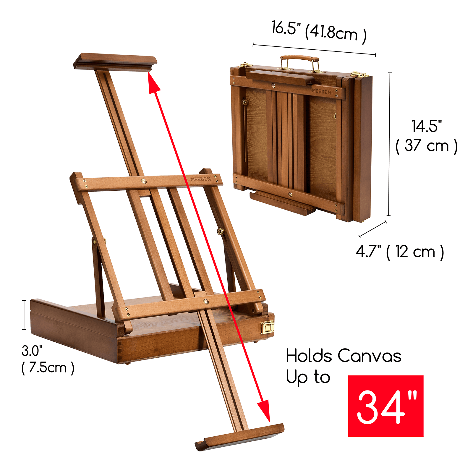 meeden-w05b-chevalet-de-table-coffret-noyer-avec-tiroir image 6