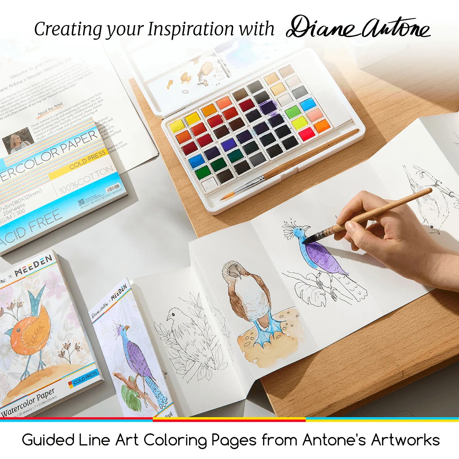 meeden-x-diane-antone-coffret-aquarelle-48-couleurs image 2