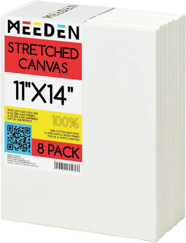 meeden-canvas-toile-coton-28x35-cm-lot-de-8 image 1