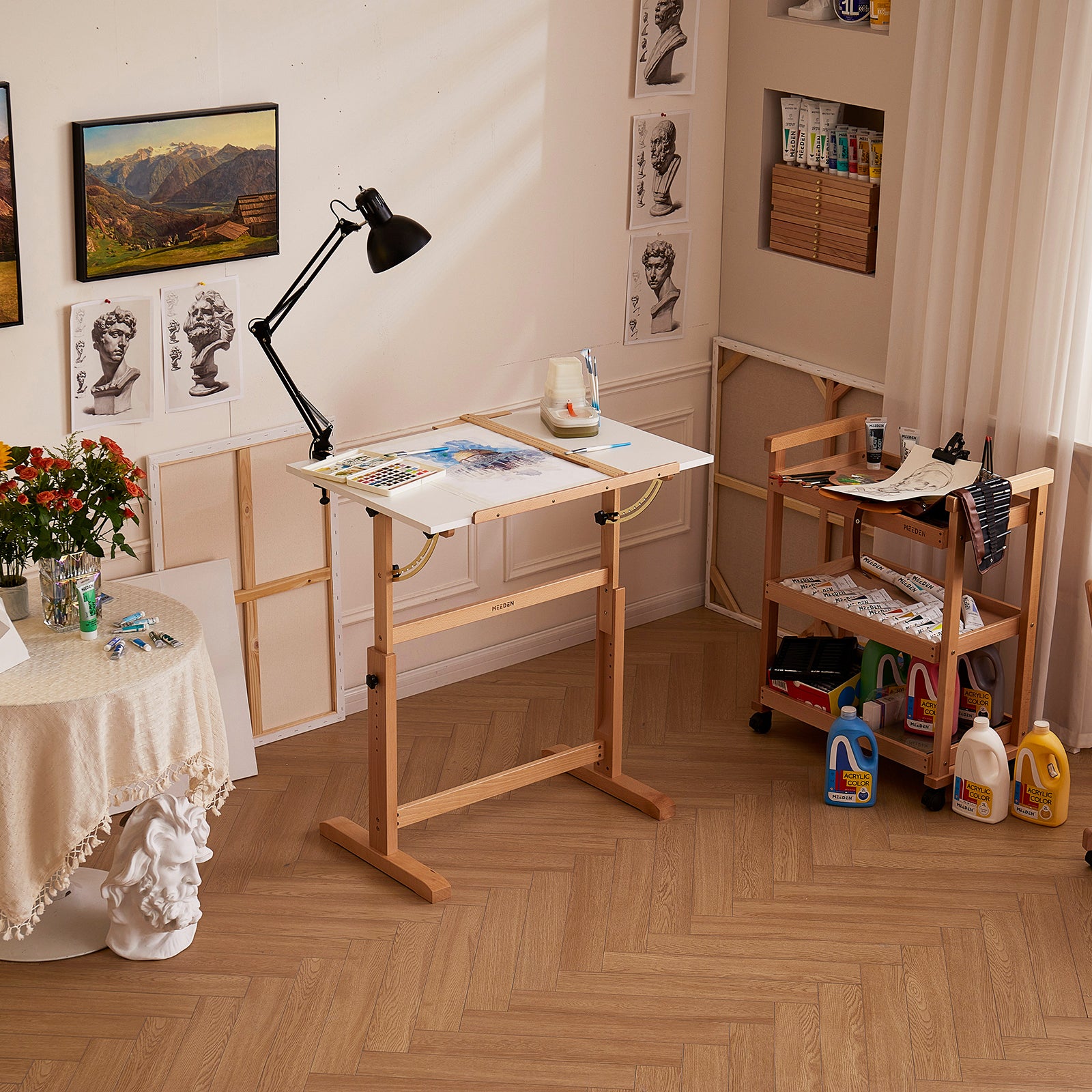 meeden-xsz-5-table-dessin-bois-blanche-inclinable image 7