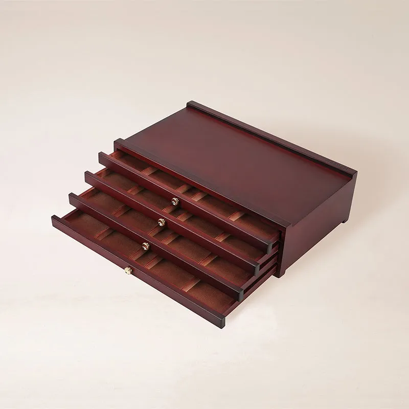 meeden-storage-boxes-bo-te-bois-4-tiroirs-noyer-fonc image 1