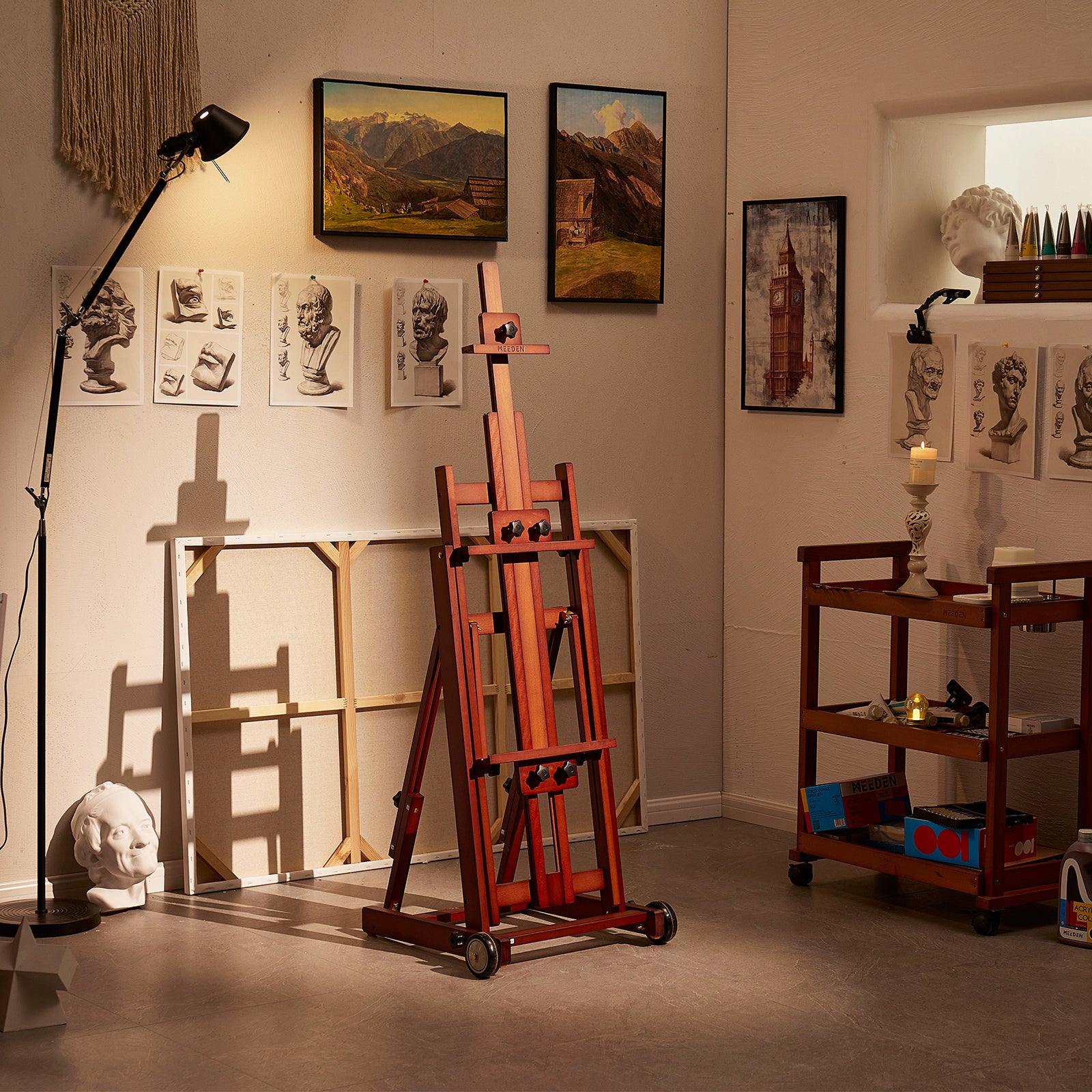 meeden-floor-easels-chevalet-atelier-w14-noyer-fonc image 2