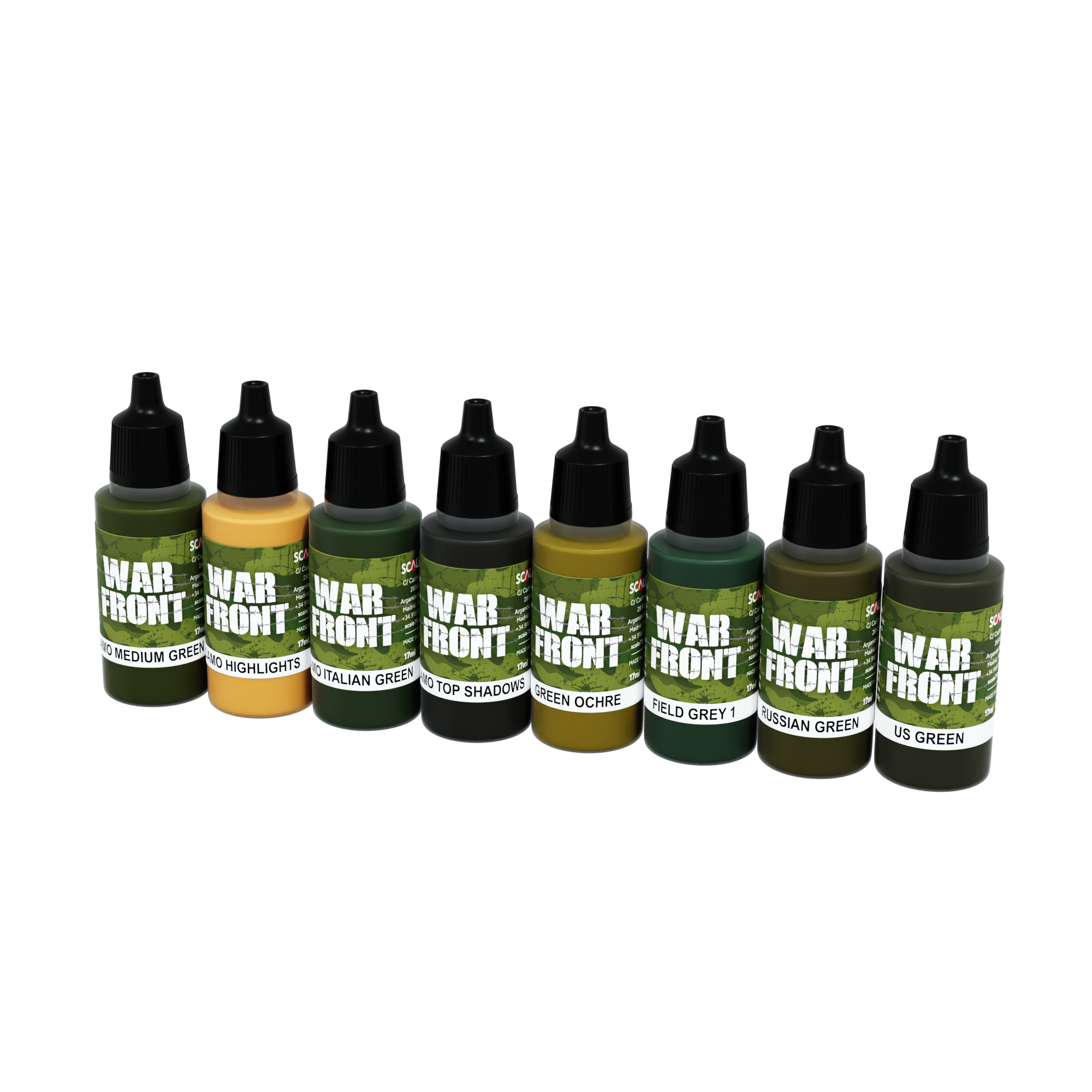 scale75-specials-green-colors-set-8-peintures-vert-militaire image 2