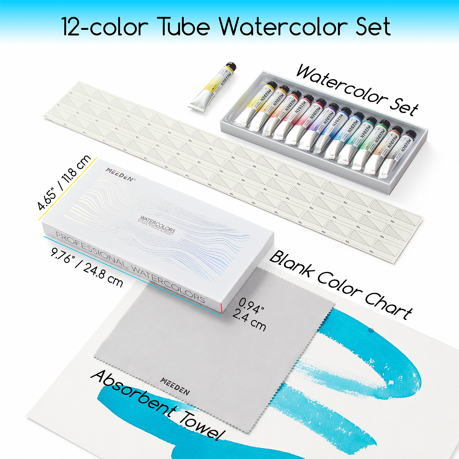 meeden-watercolor-aquarelle-12-tubes-15ml-pro image 7
