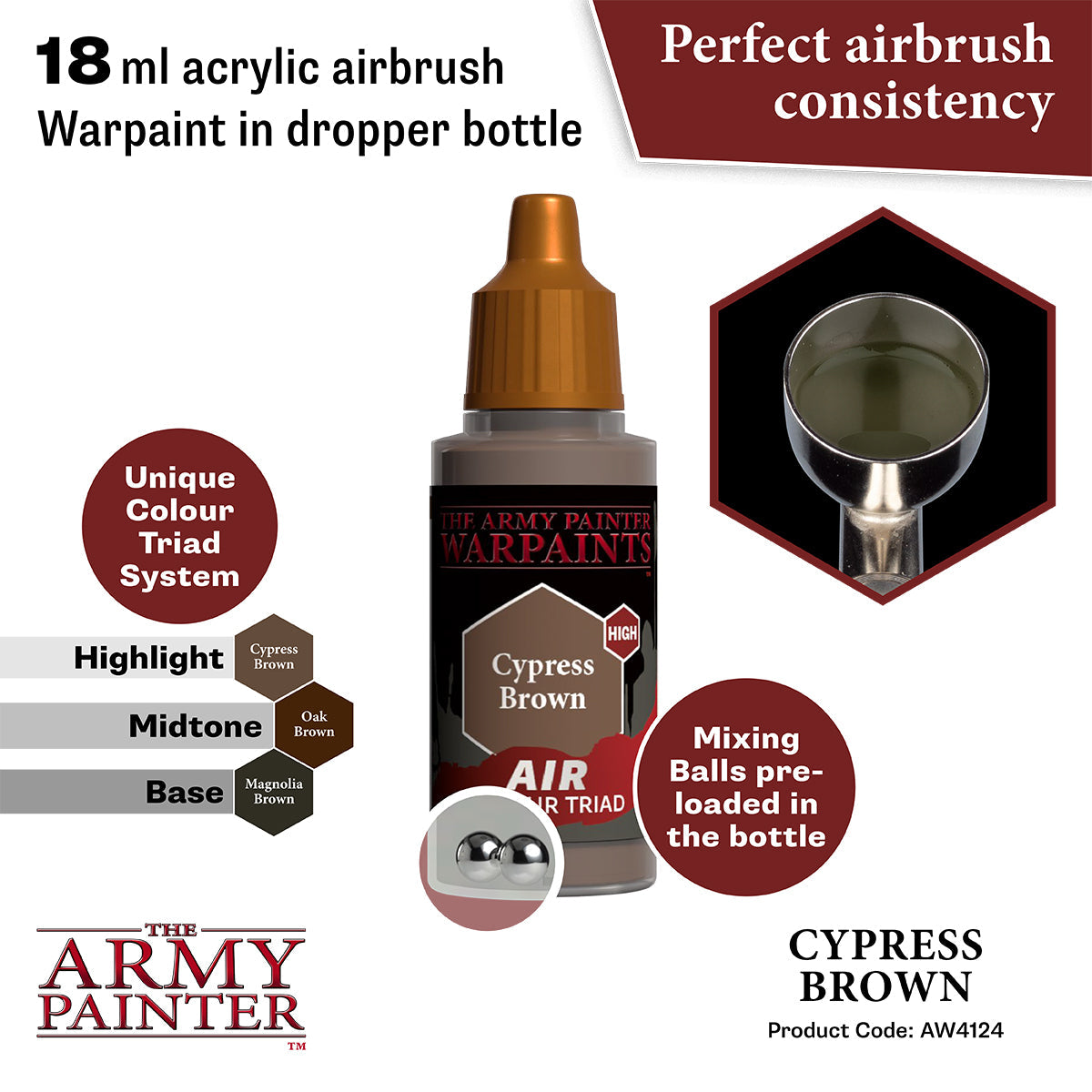 the-army-painter-warpaints-air-cypress-brown-peinture-a-rographe-18-ml image 2
