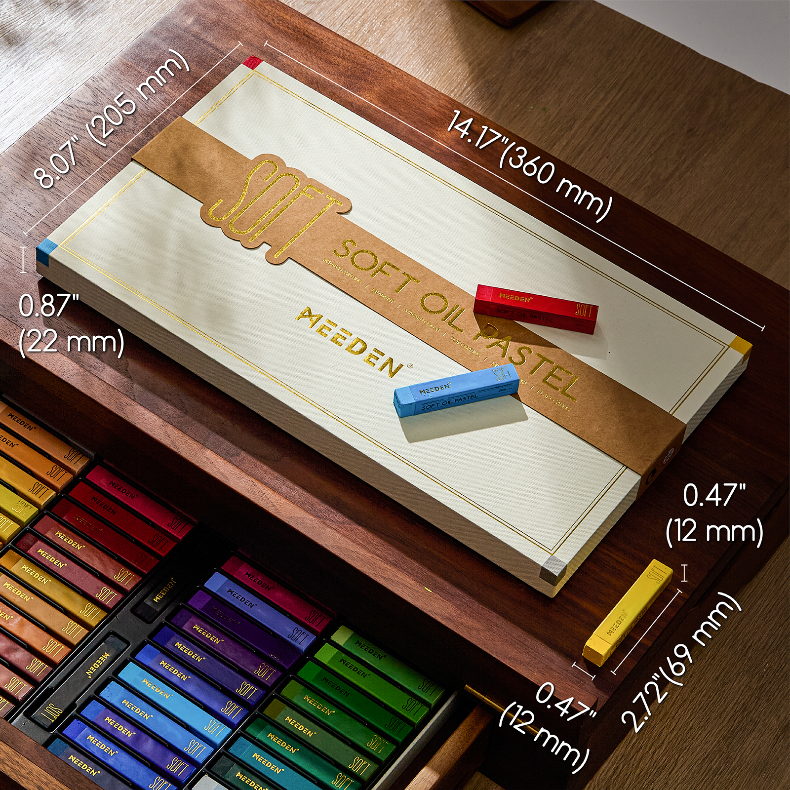 meeden-pastels-48-couleurs-pastel-l-huile-tendre-blanc-noir image 5