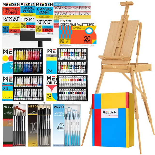 meeden-deluxe-coffret-peinture-141-pi-ces-chevalet-complet image 1