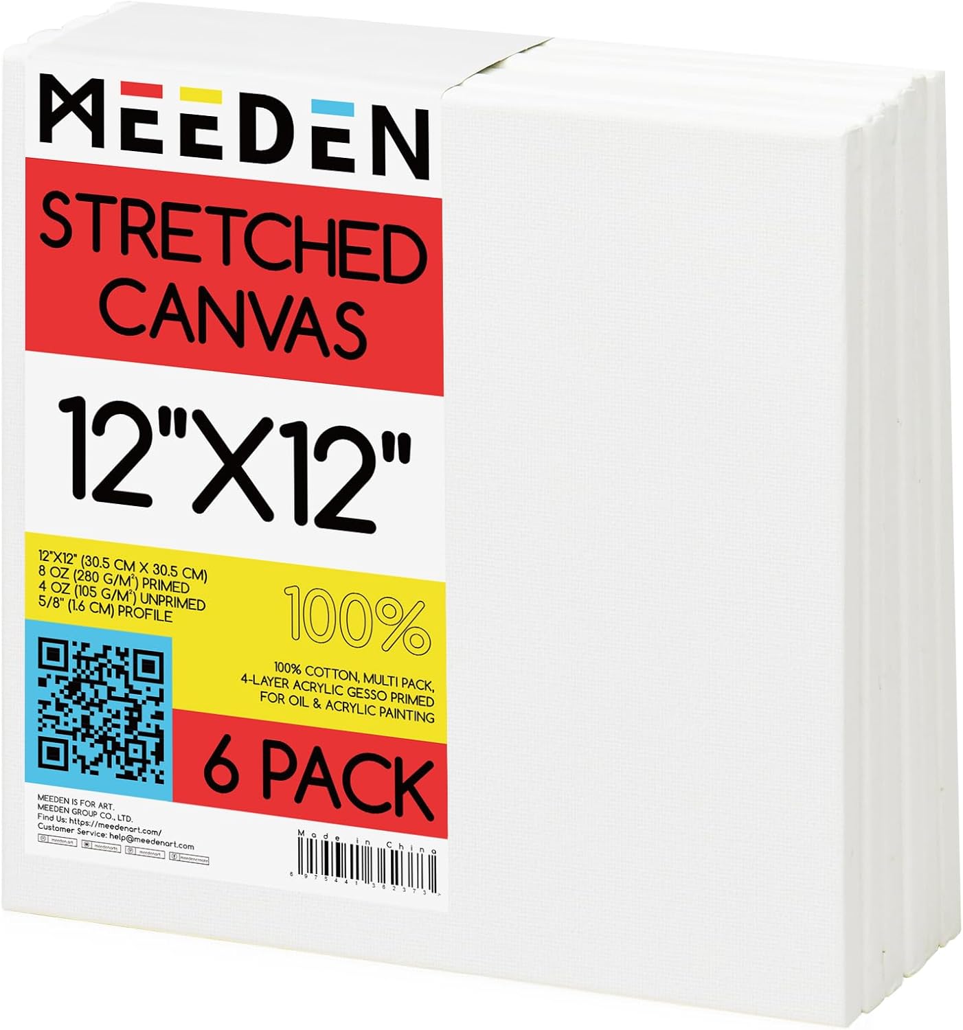 meeden-canvas-ch-ssis-entoil-coton-30x30-cm-lot-6 image 1