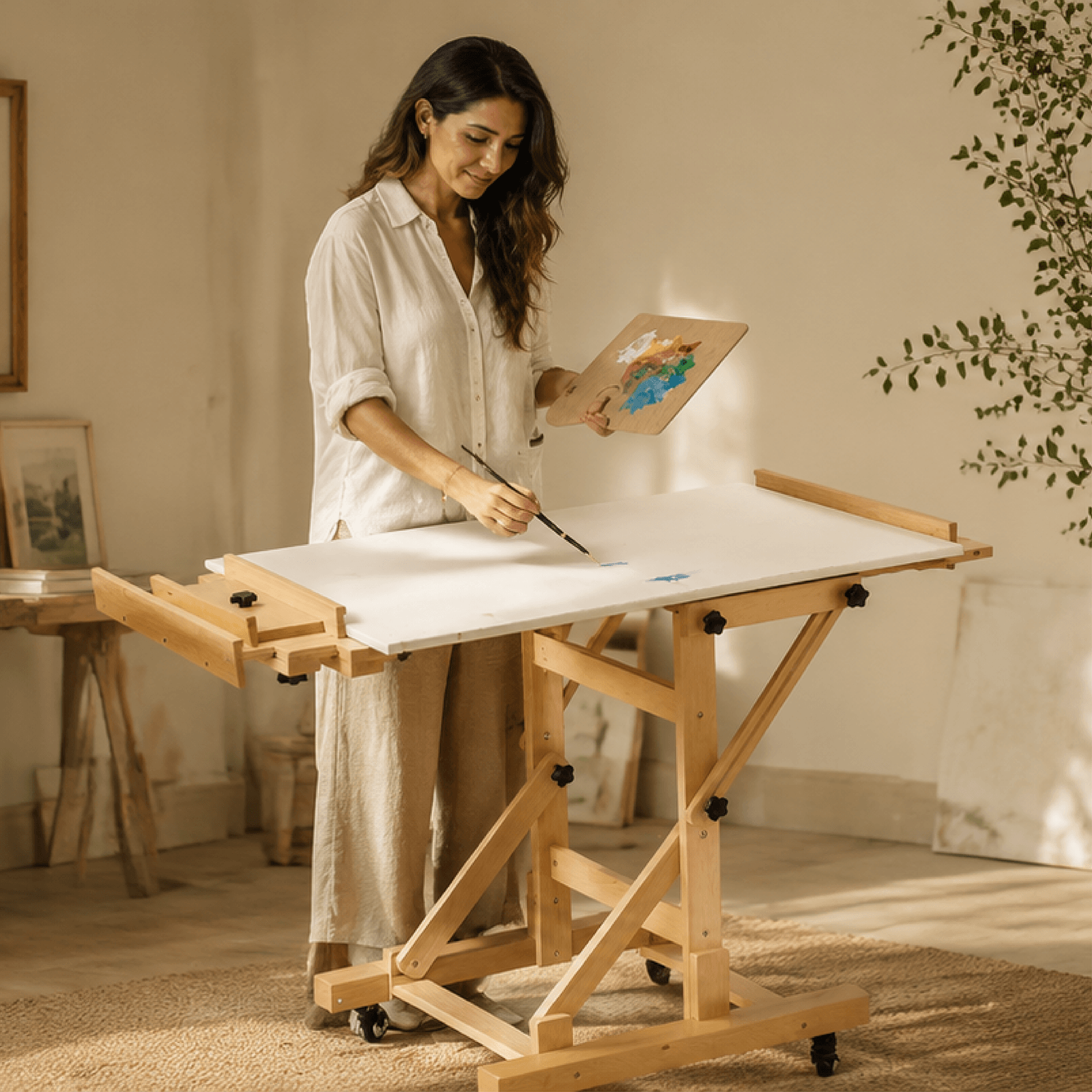 meeden-floor-easels-dhj-3-chevalet-bois-double-toile image 7