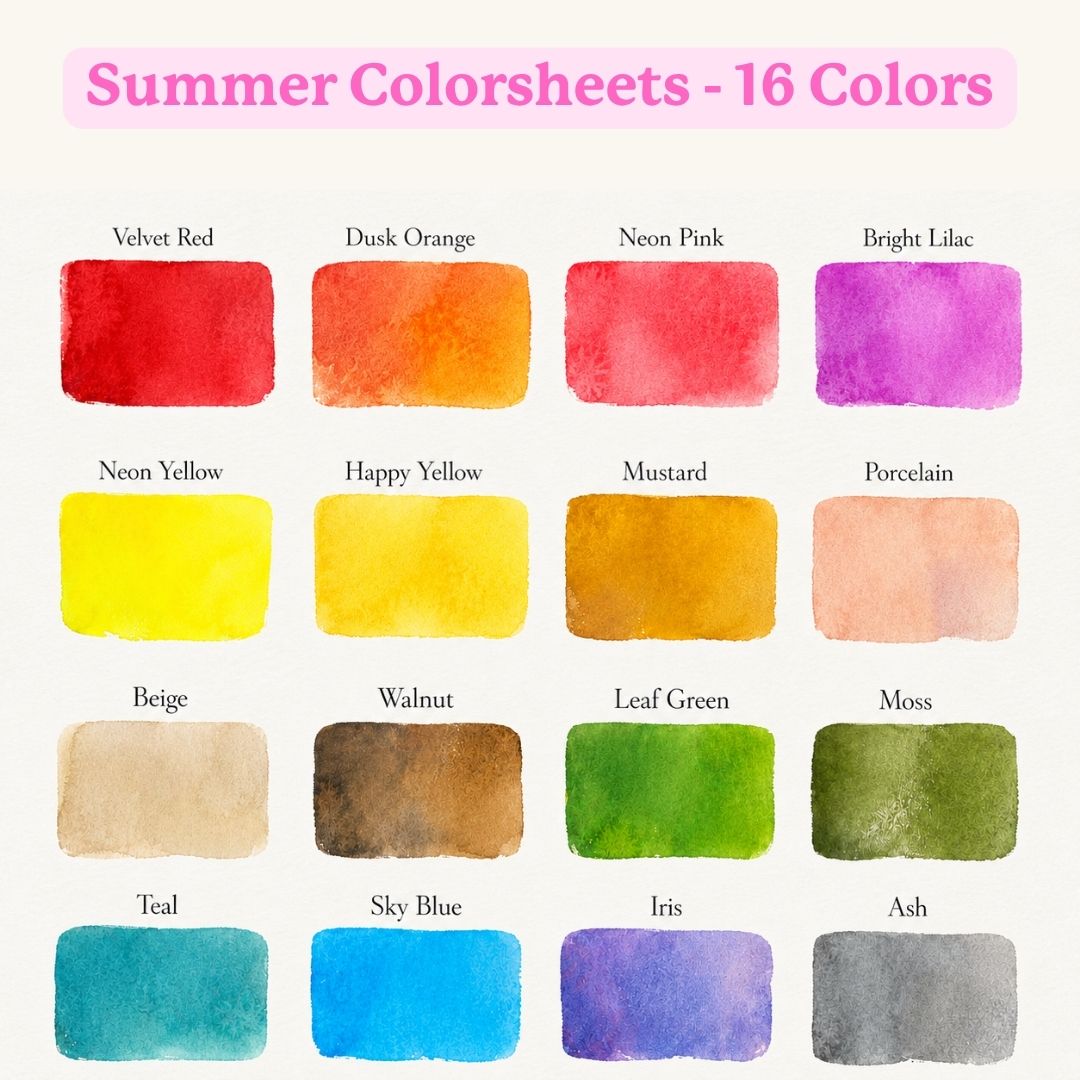 viviva-colors-colorsheets-palette-aquarelle-summer-16-couleurs-fluo image 7