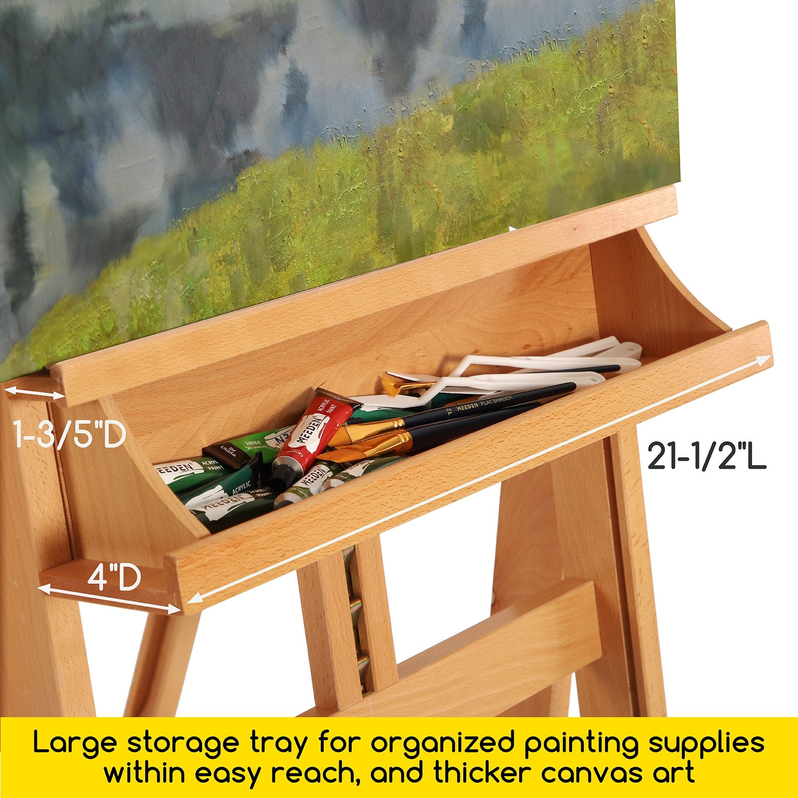 meeden-w11-chevalet-bois-h-tre-grand-format-roulettes image 8
