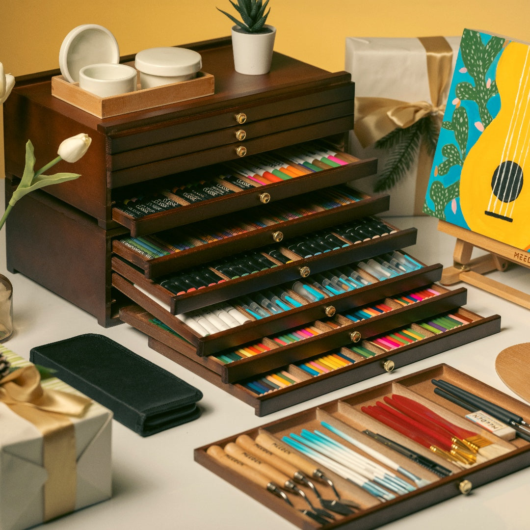 meeden-bo-te-rangement-10-tiroirs-bois-couleur-noyer image 2
