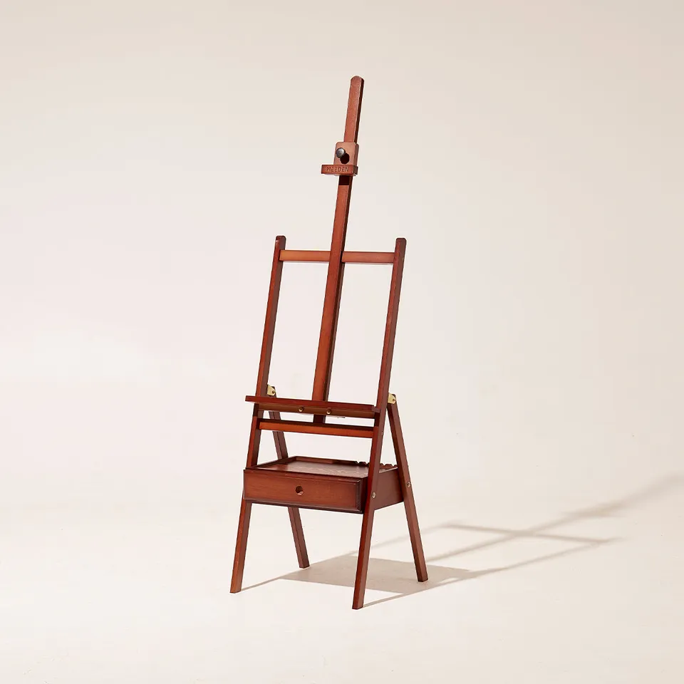 meeden-hj-1a-chevalet-d-atelier-bois-cadre-h-noyer-tiroir image 1