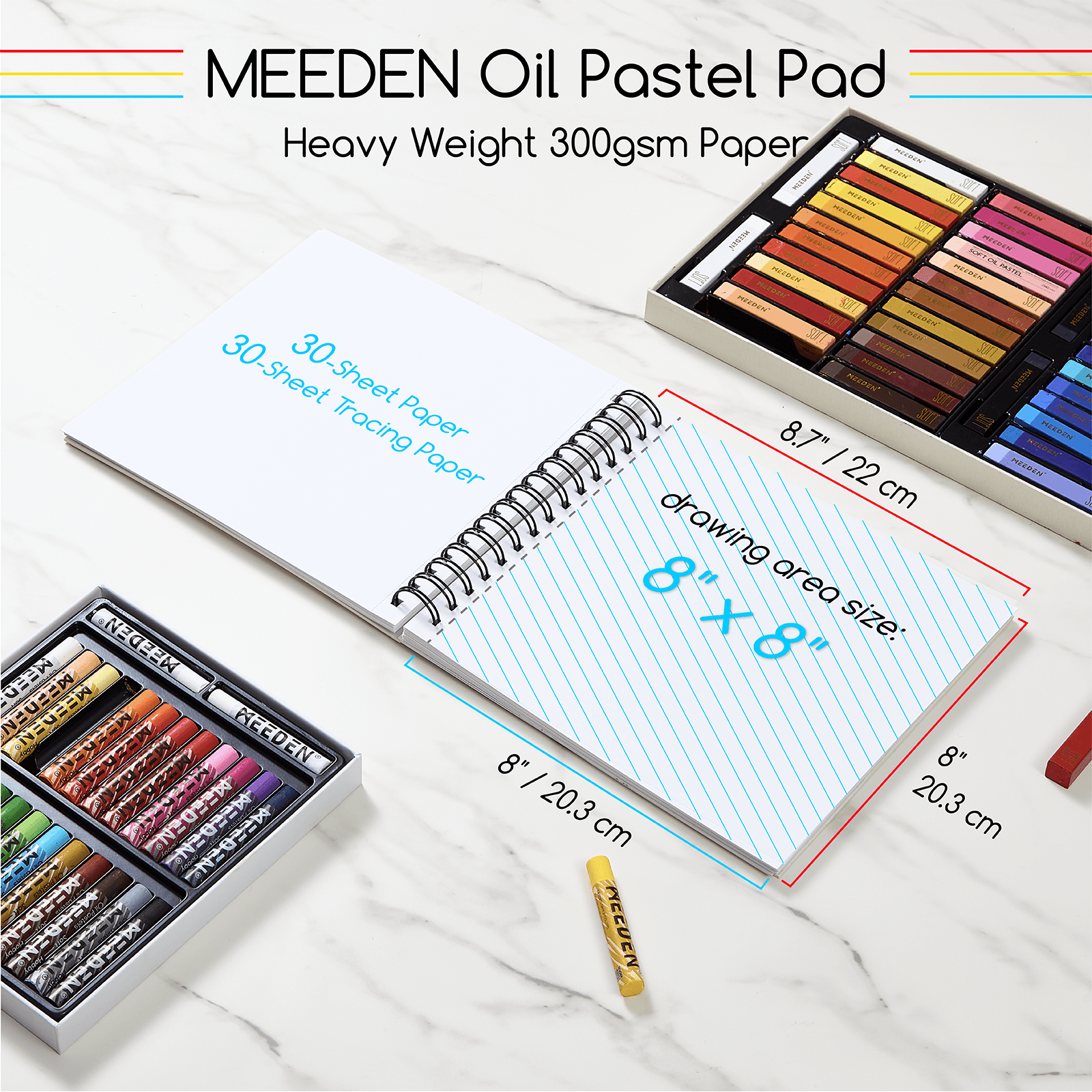 meeden-books-pads-bloc-pastel-huile-20x20-30-feuilles image 2