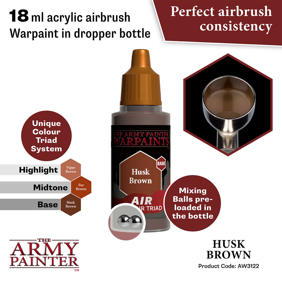 the-army-painter-warpaints-air-peinture-husk-brown-marron-18-ml image 2