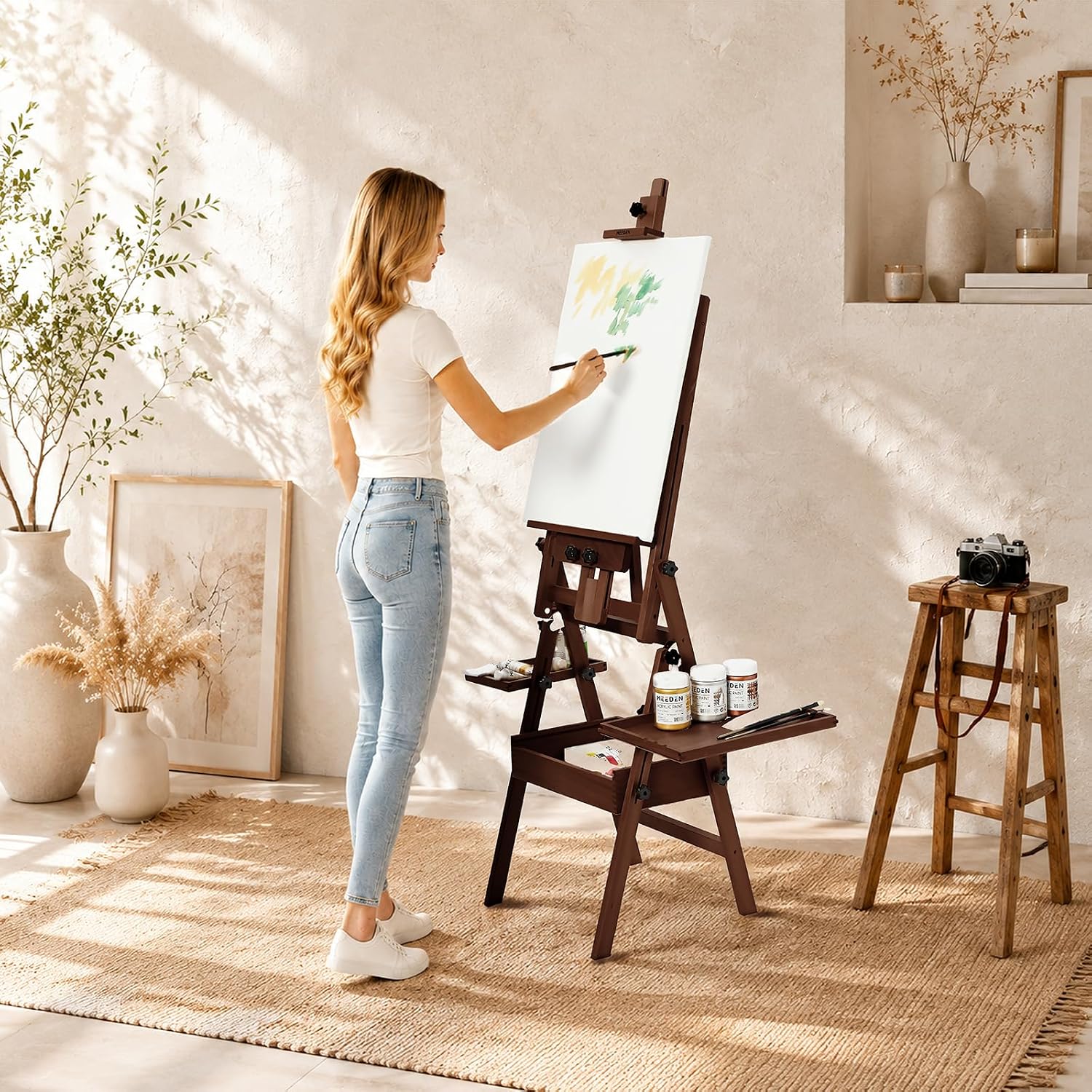 meeden-floor-easels-chevalet-h-tre-noyer-rangement image 3