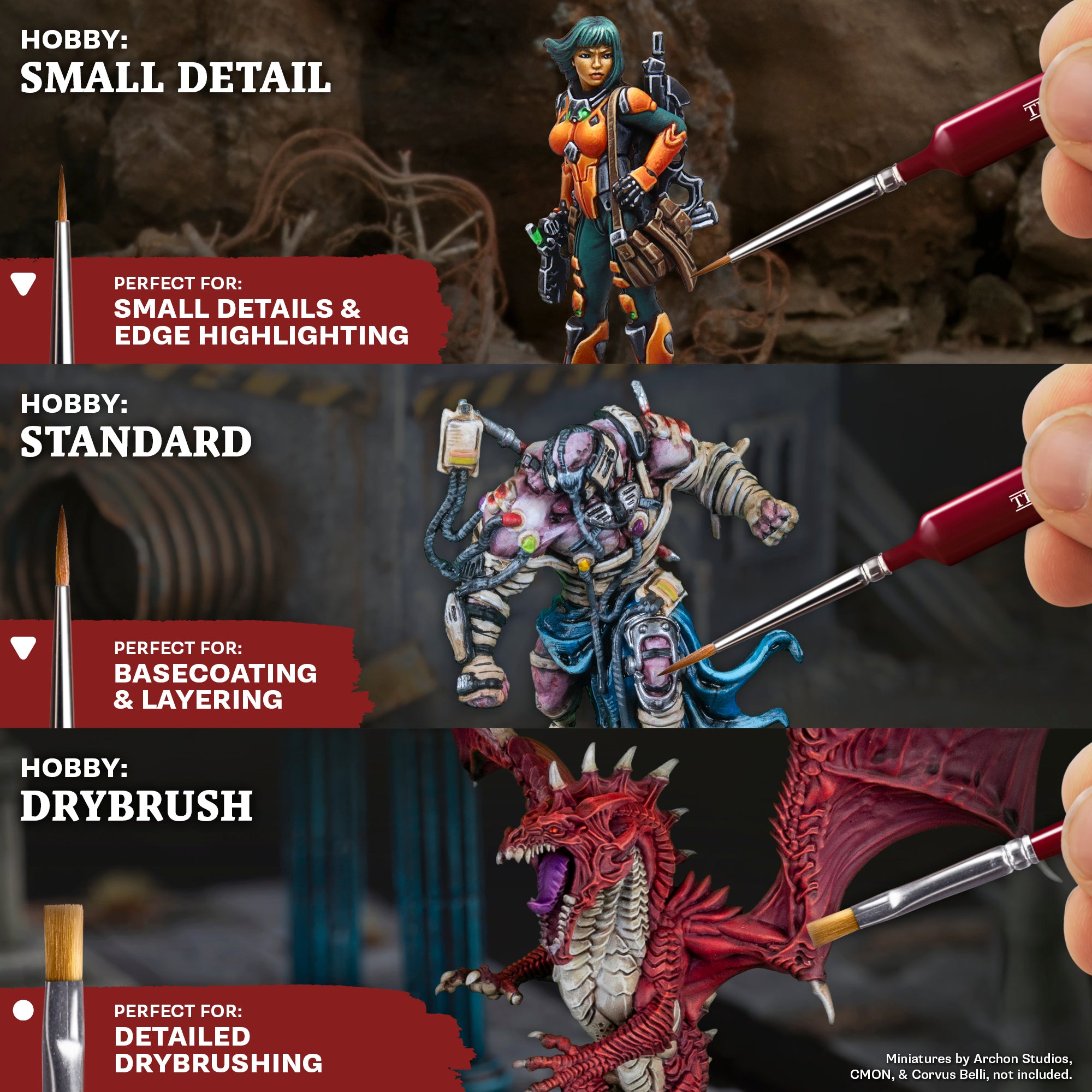 the-army-painter-hobby-starter-set-3-pinceaux-miniature image 2
