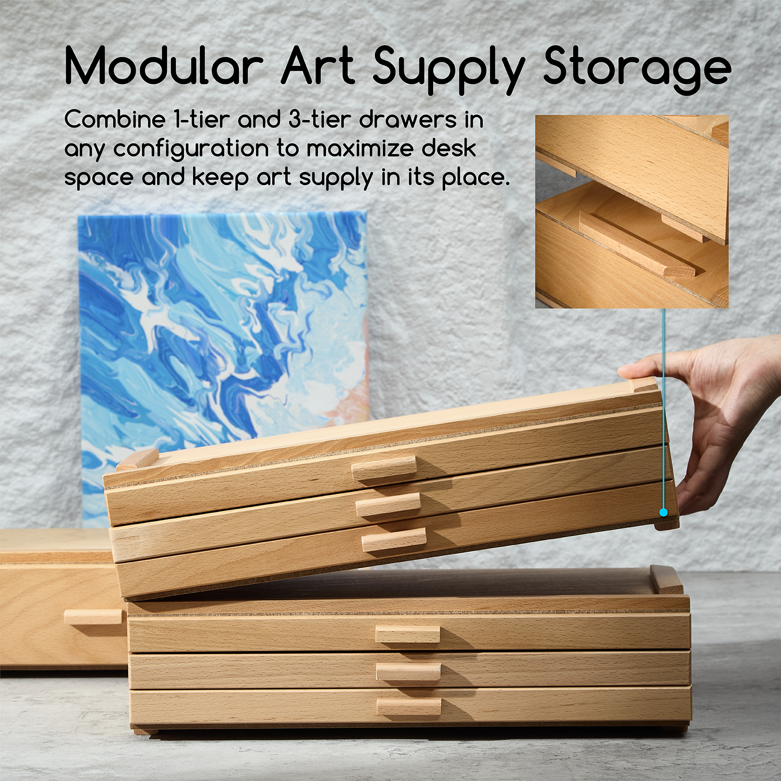 meeden-storage-boxes-bo-te-bois-h-tre-3-tiroirs image 3