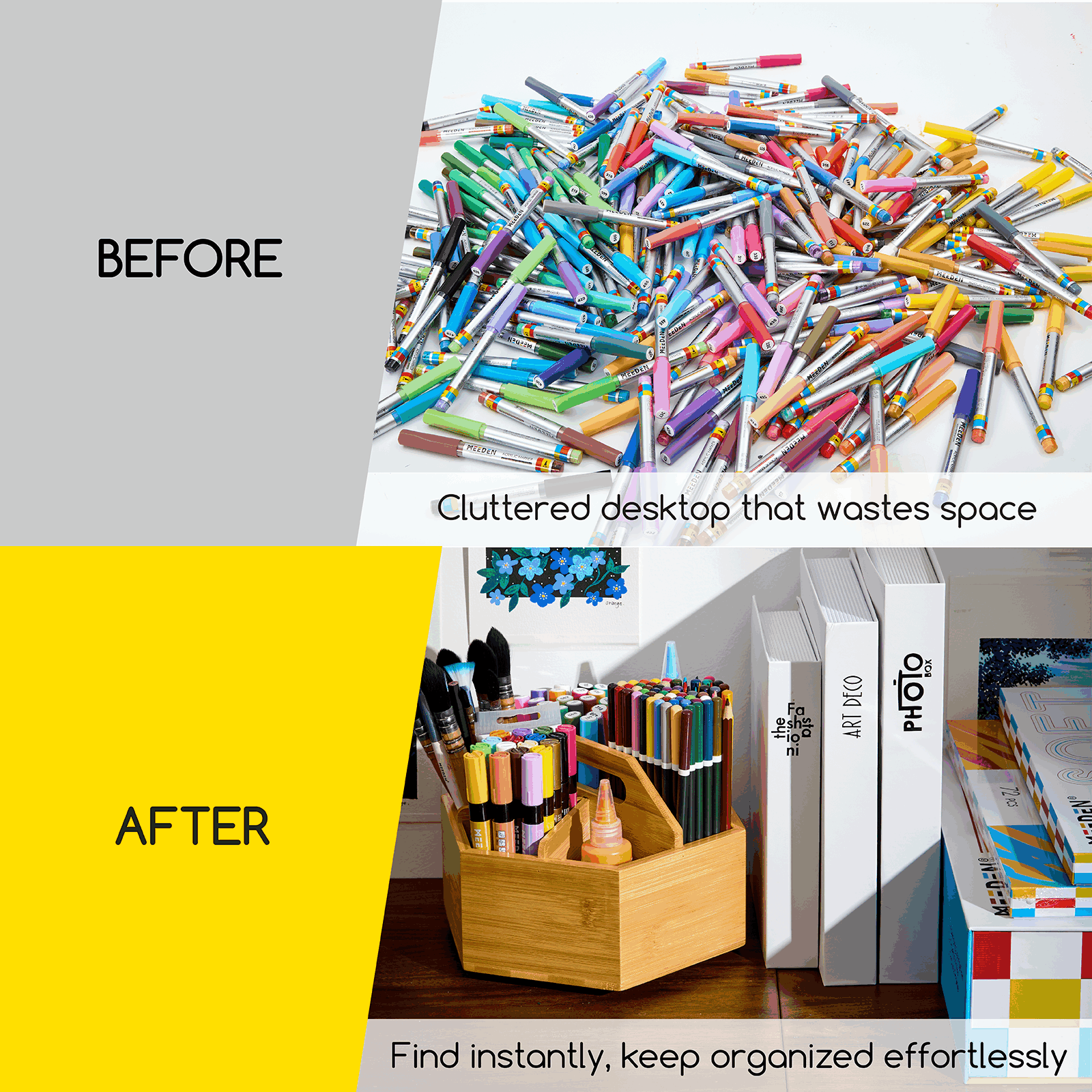 meeden-storage-boxes-organiseur-rotatif-bambou-6-casiers image 4