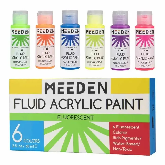 meeden-peinture-acrylique-fluide-fluo-6-x-60-ml image 1