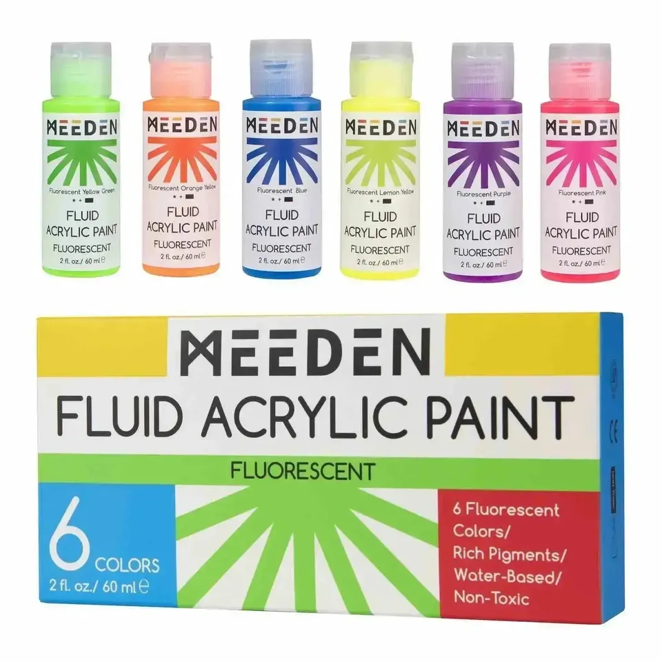meeden-peinture-acrylique-fluide-fluo-6-x-60-ml image 1