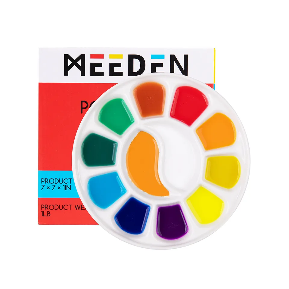 meeden-palettes-palette-peinture-porcelaine-ronde-12-godets image 1