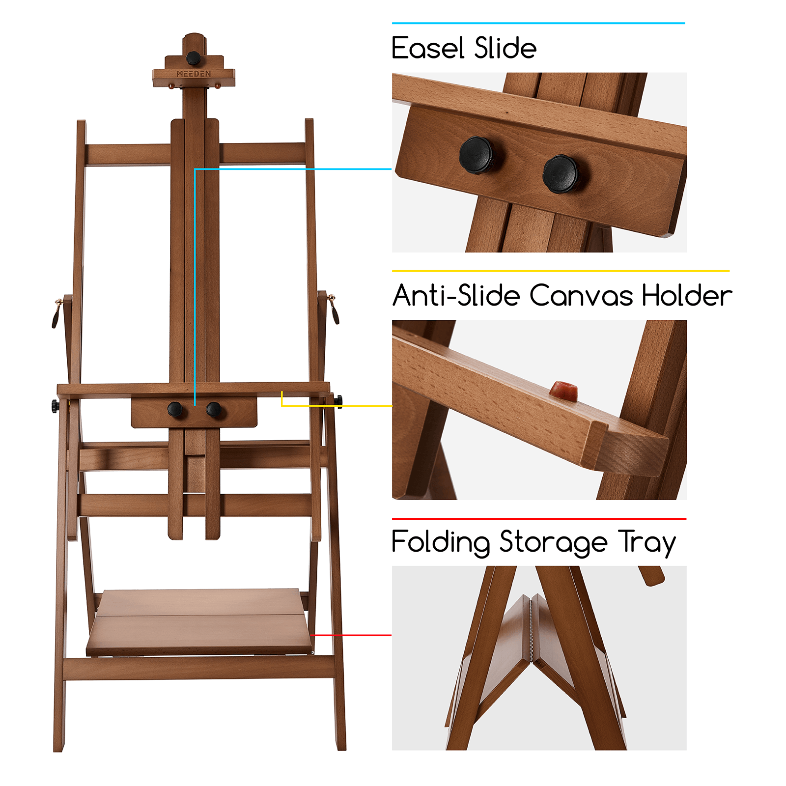 meeden-floor-easels-w10b-noyer-chevalet-bois-toile-150-cm image 7