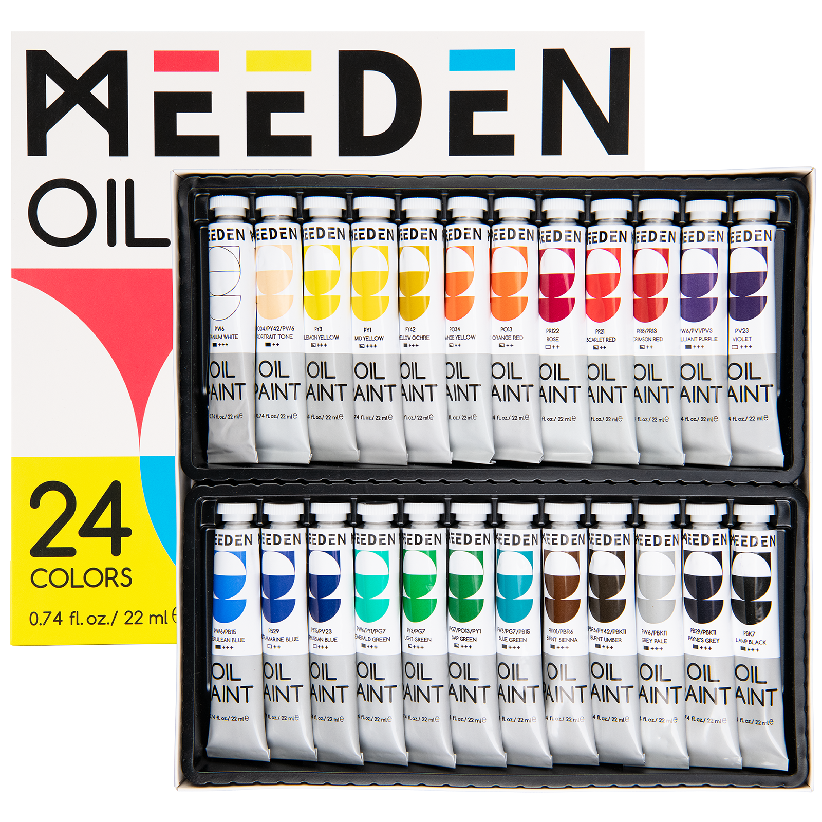 meeden-oil-paint-peinture-l-huile-24-tubes-22-ml image 1