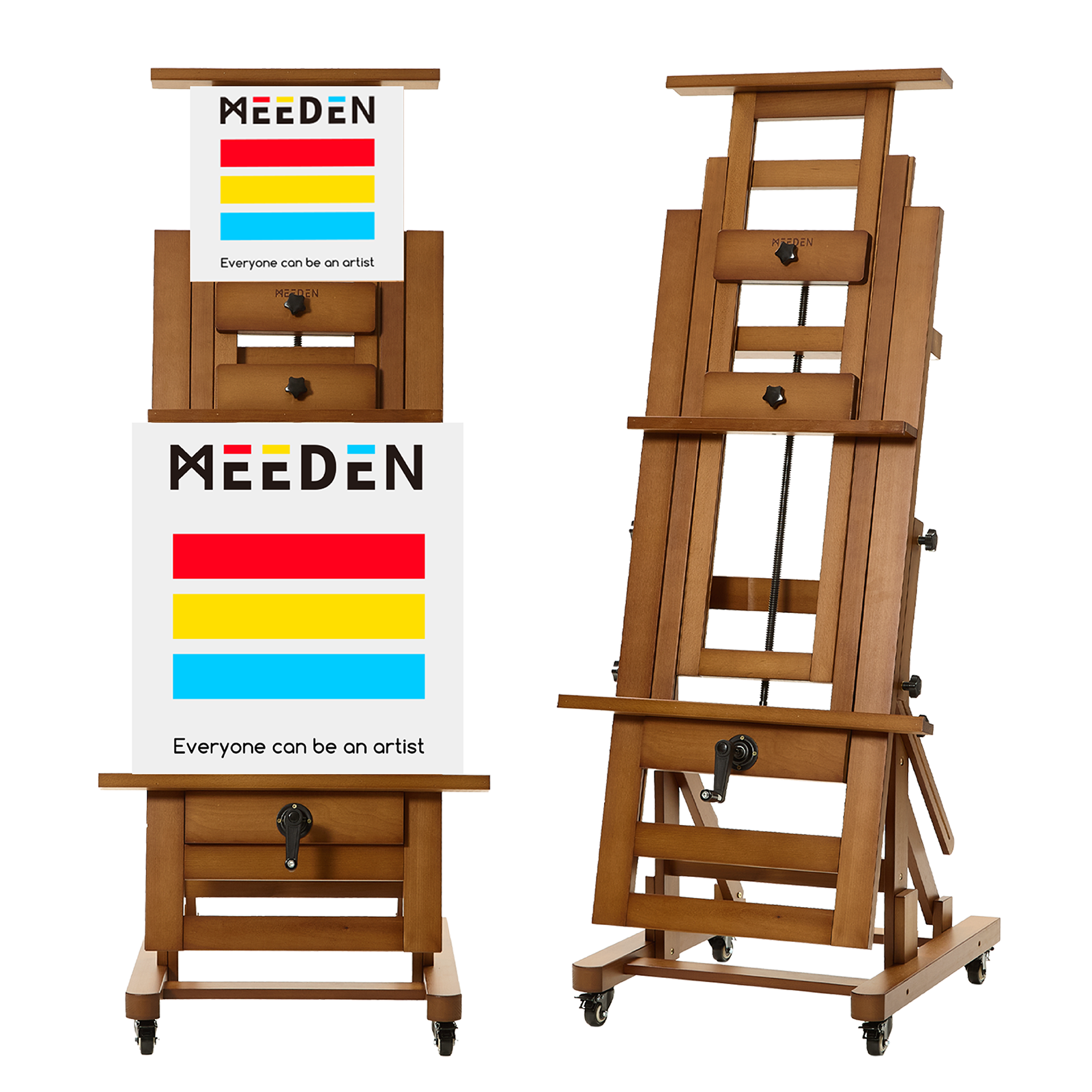 meeden-dhj-12-chevalet-d-atelier-manivelle-noyer image 3