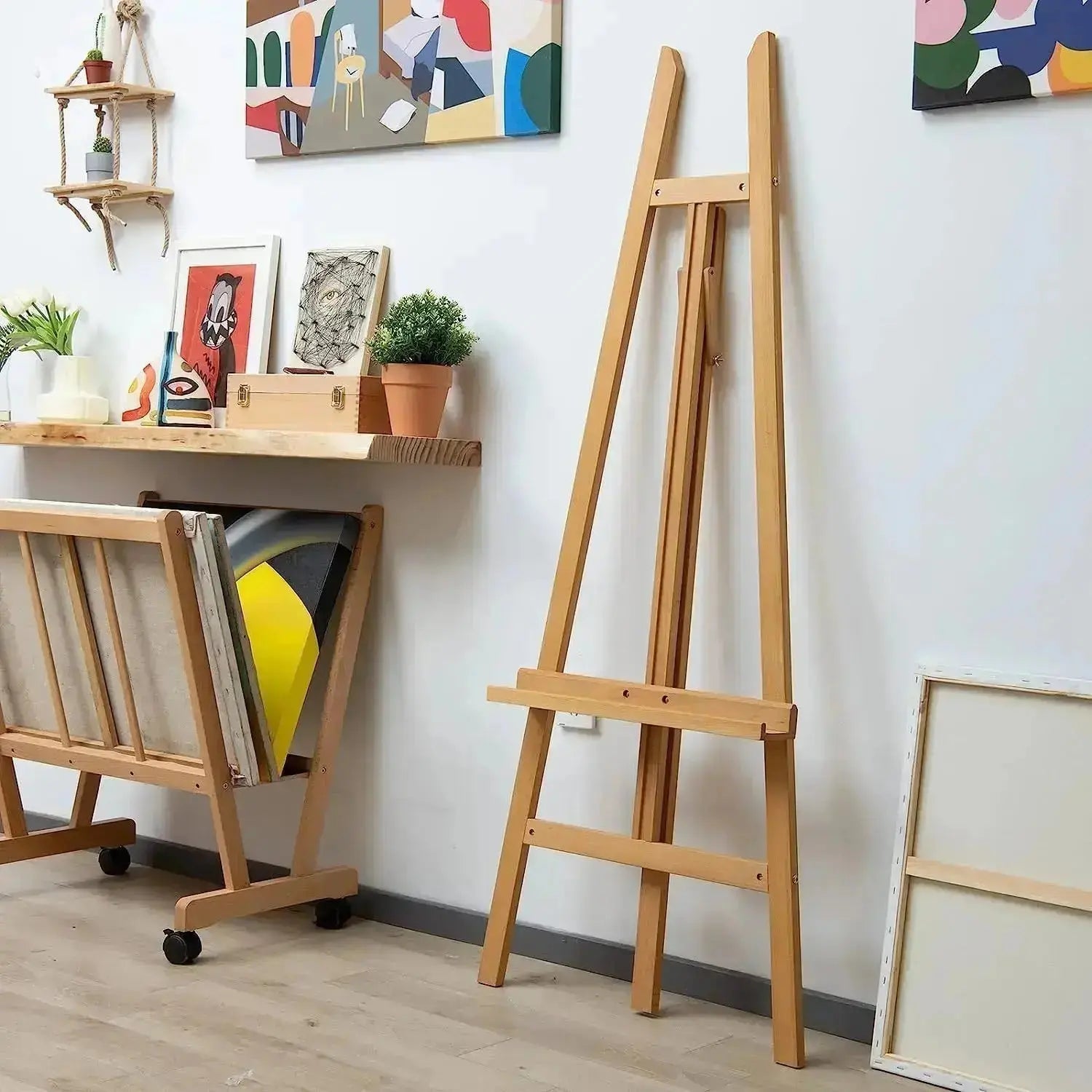 meeden-w08-chevalet-sur-pied-bois-cadre-a-139-cm-naturel image 7