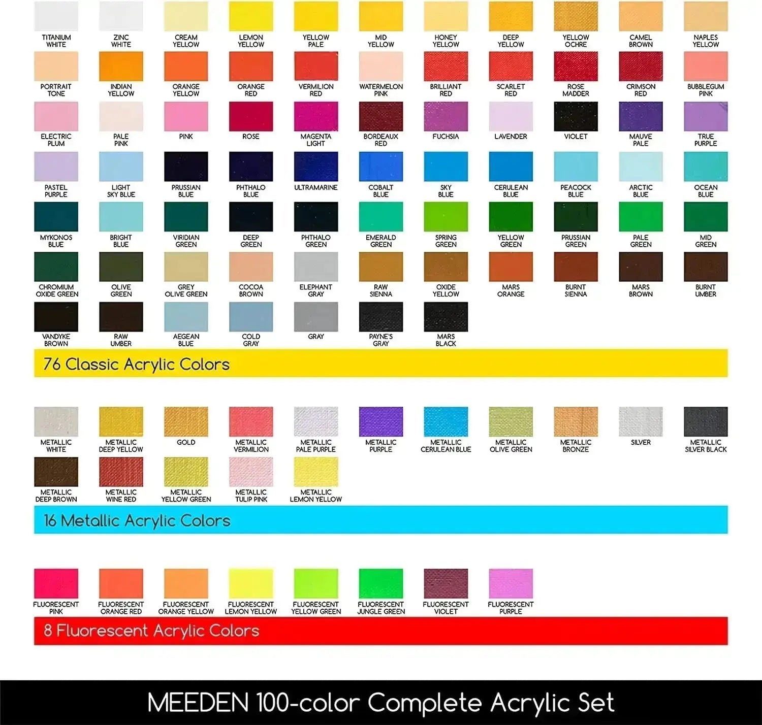meeden-peinture-acrylique-100-tubes-12-ml-m-tallique-fluo image 6