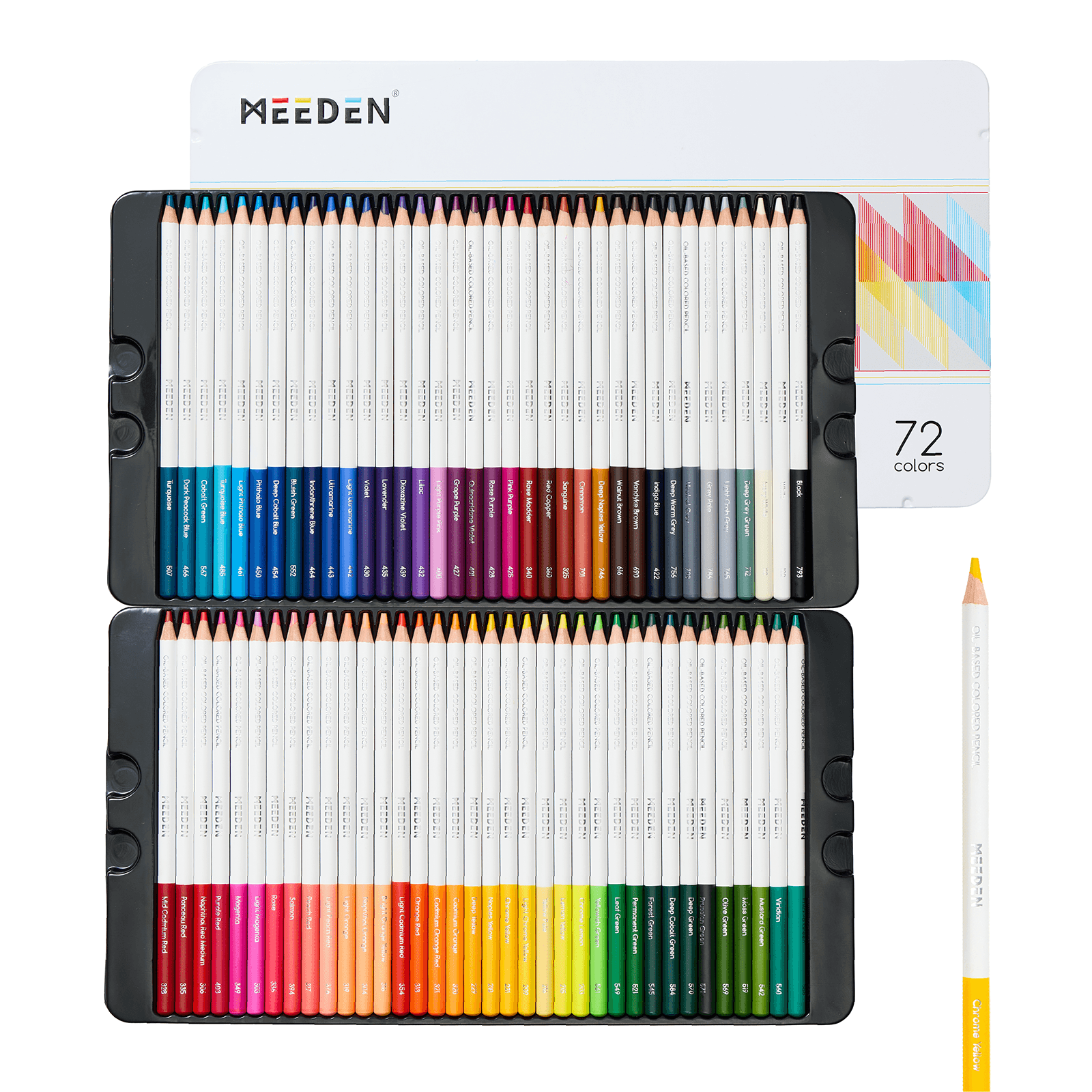 meeden-pencils-72-couleurs-crayons-huile-bo-te-m-tal image 1