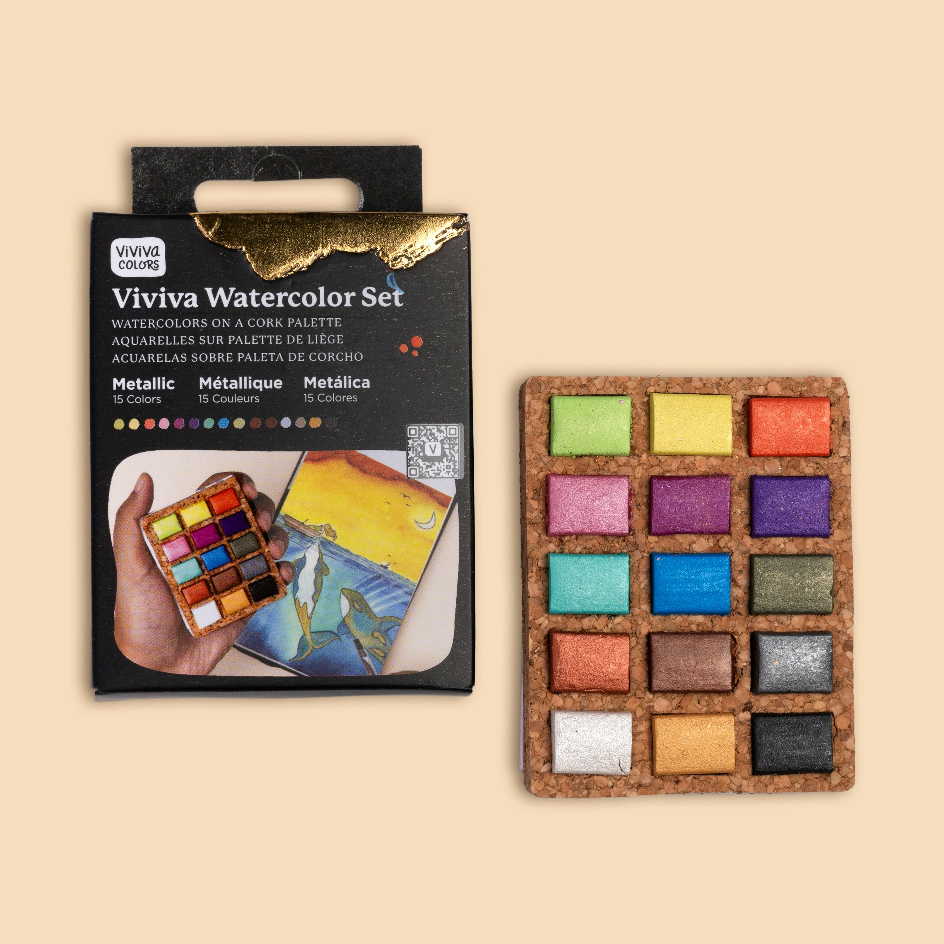 viviva-watercolor-pans-aquarelle-m-tallique-15-couleurs image 8