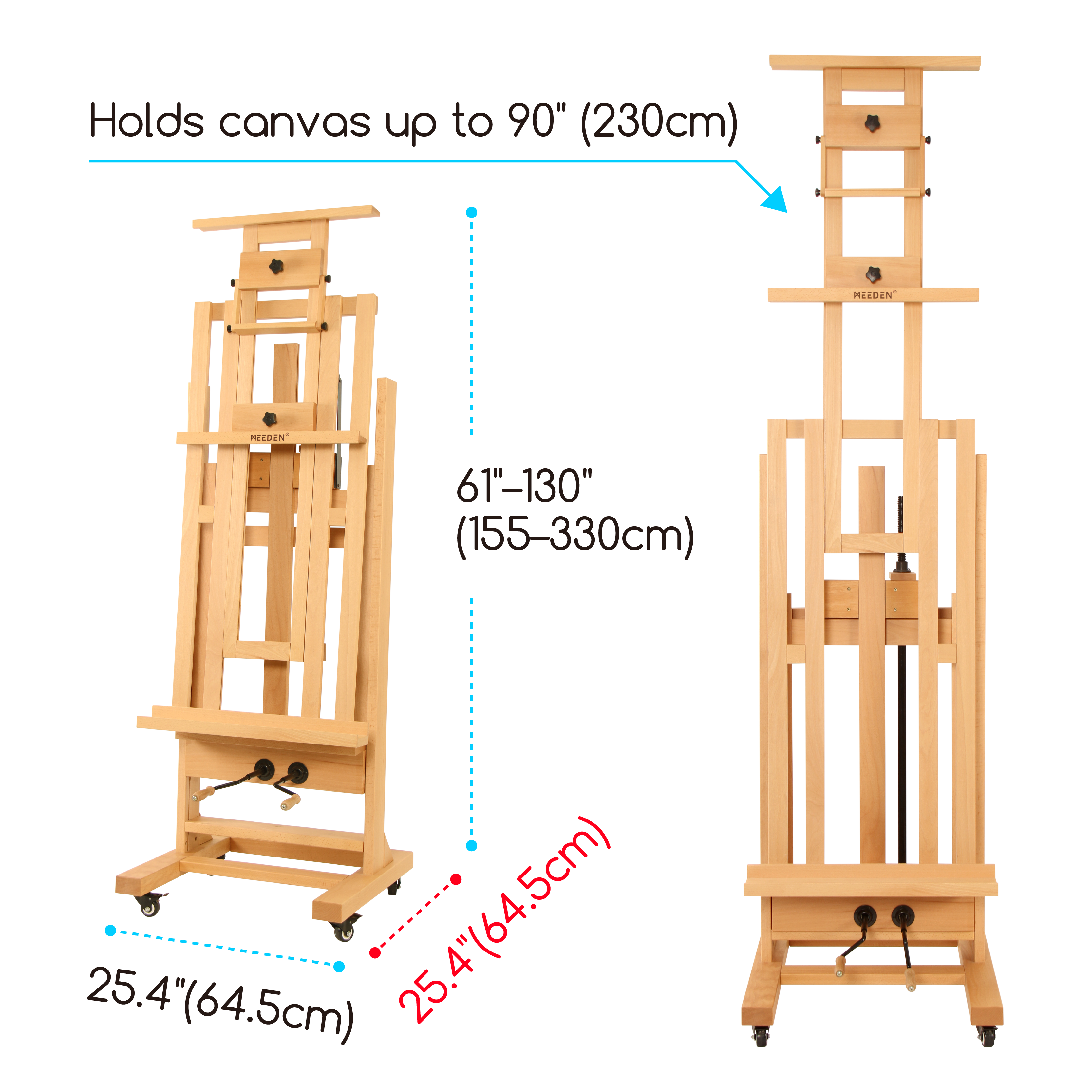 meeden-floor-easels-chevalet-bois-h-tre-manivelle-dhj-1 image 3