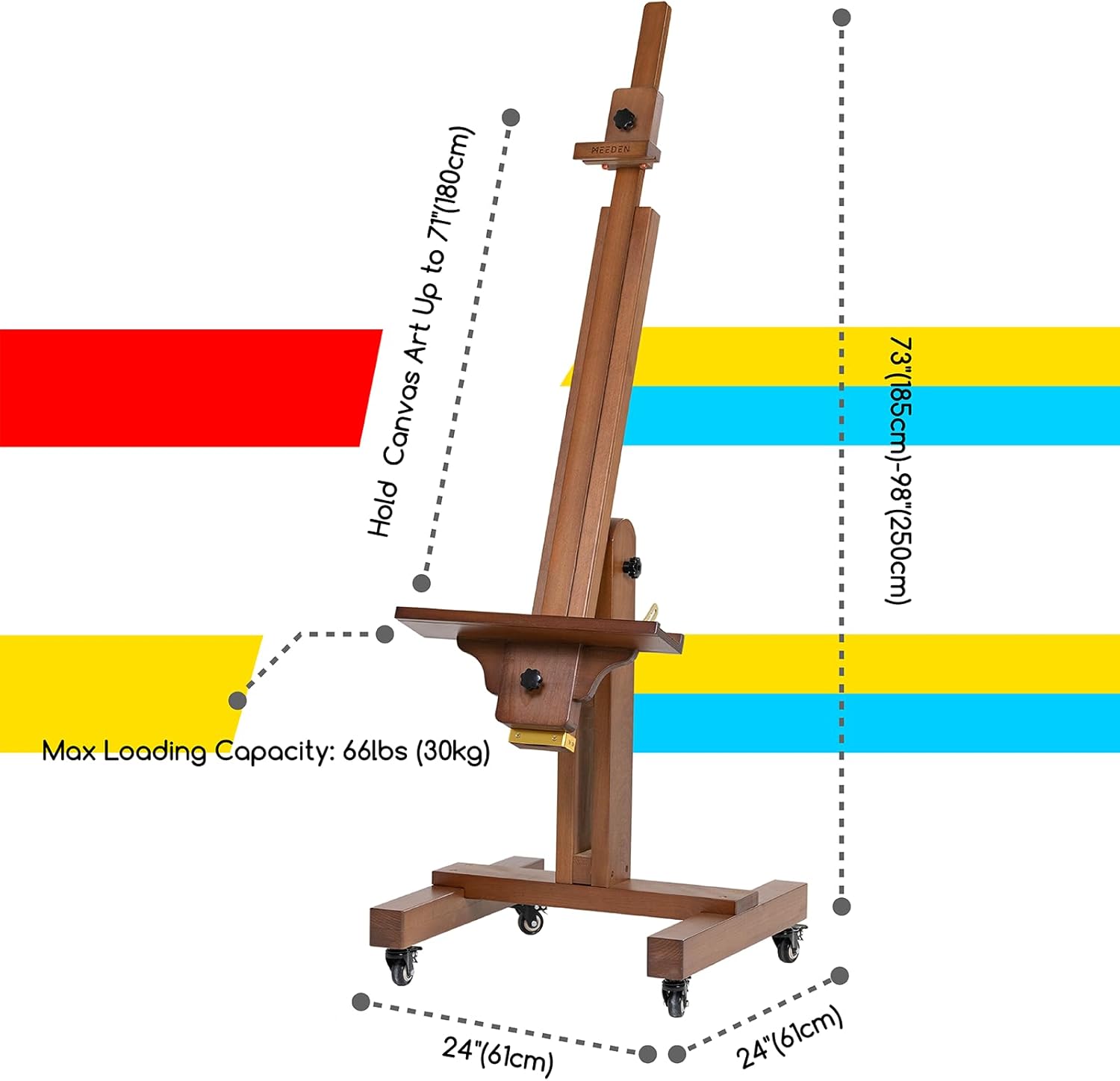 meeden-floor-easels-chevalet-r-glable-dhj-11-noyer image 7