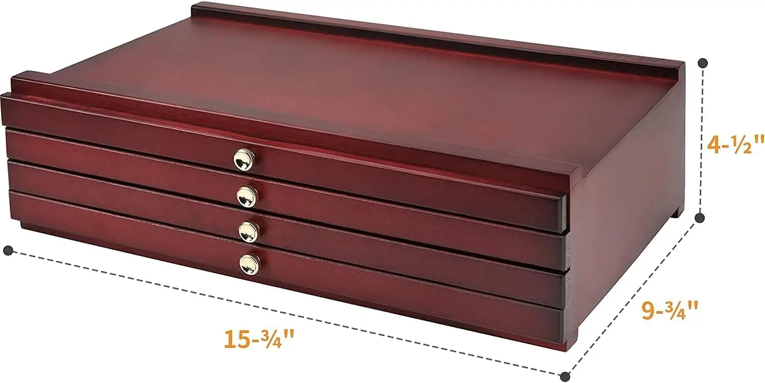 meeden-storage-boxes-bo-te-bois-4-tiroirs-noyer-fonc image 2
