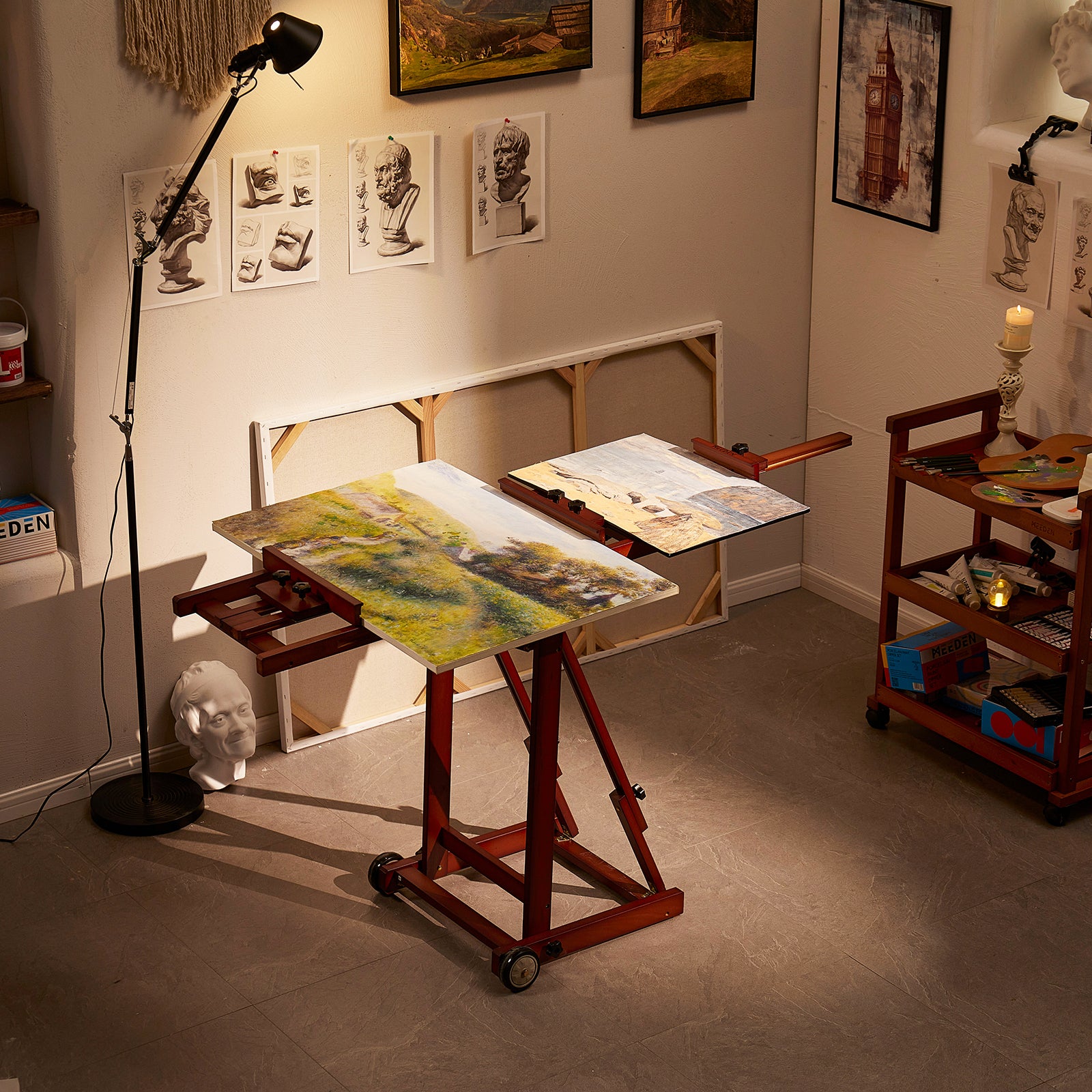 meeden-floor-easels-chevalet-atelier-w14-noyer-fonc image 4