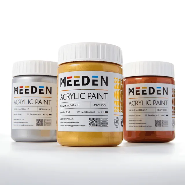 meeden-acrylic-paint-peinture-acrylique-argent-300-ml-metallique image 1