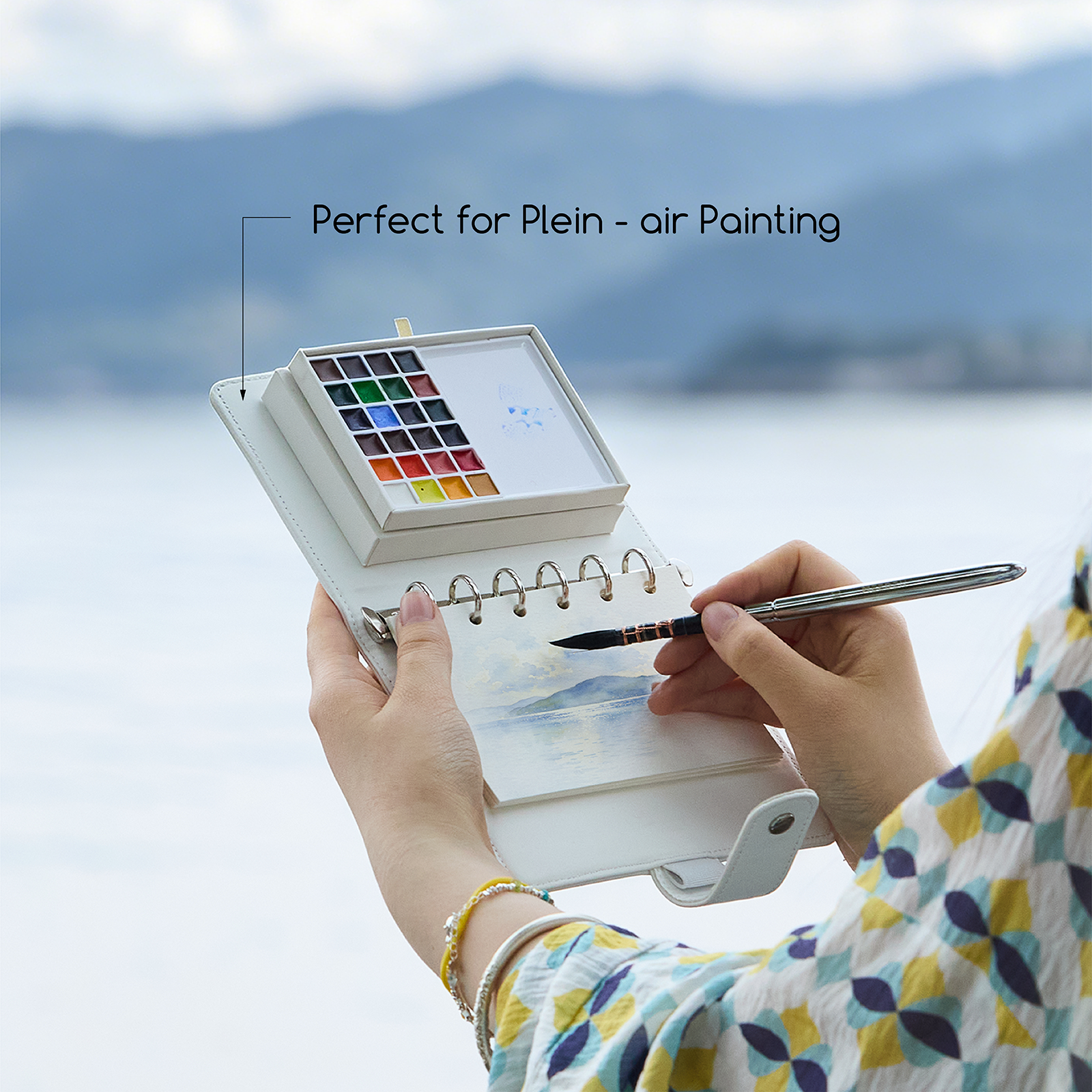meeden-art-sets-kit-aquarelle-24-couleurs-carnet-coton image 2
