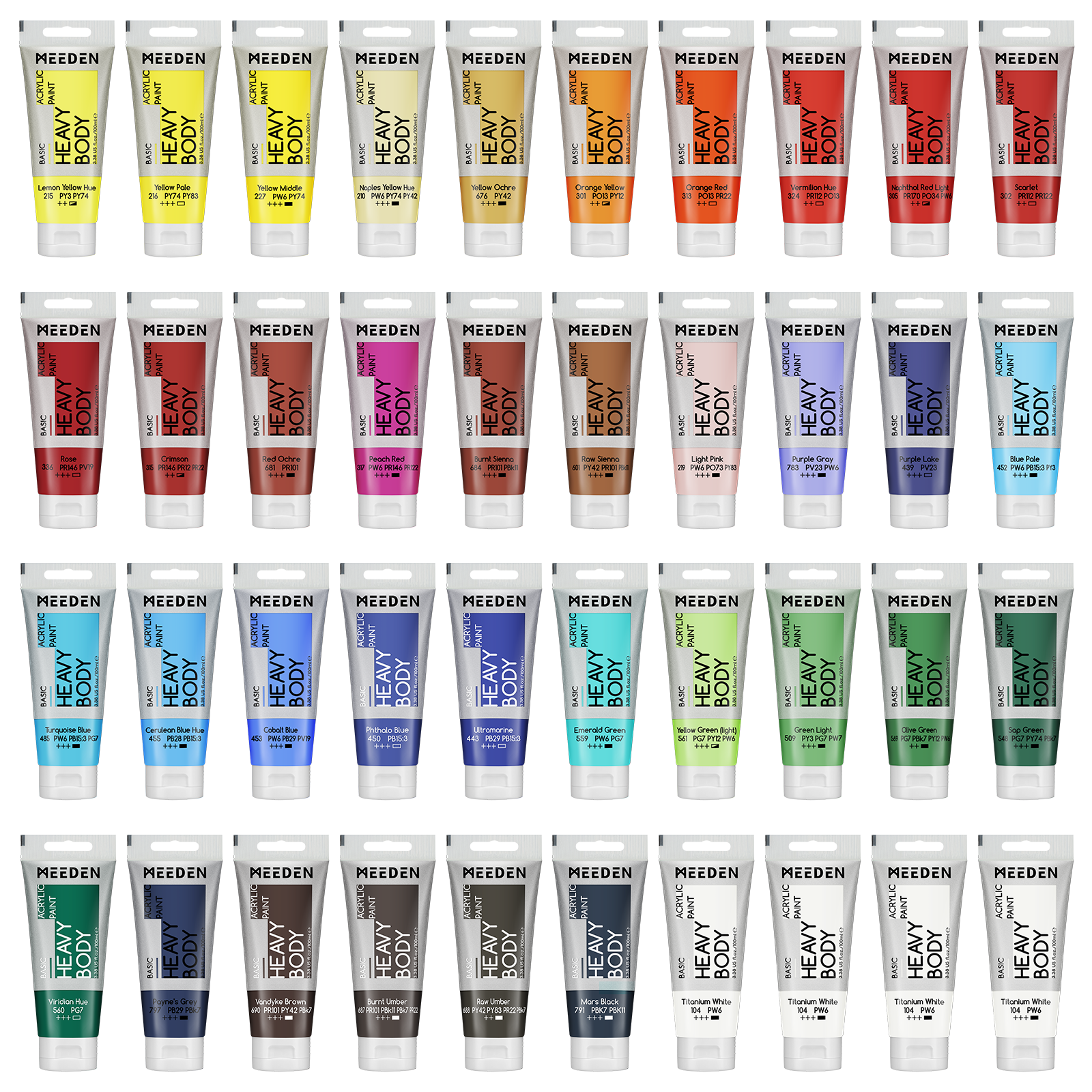 meeden-acrylic-paint-set-40-tubes-100ml-peinture-acrylique image 1