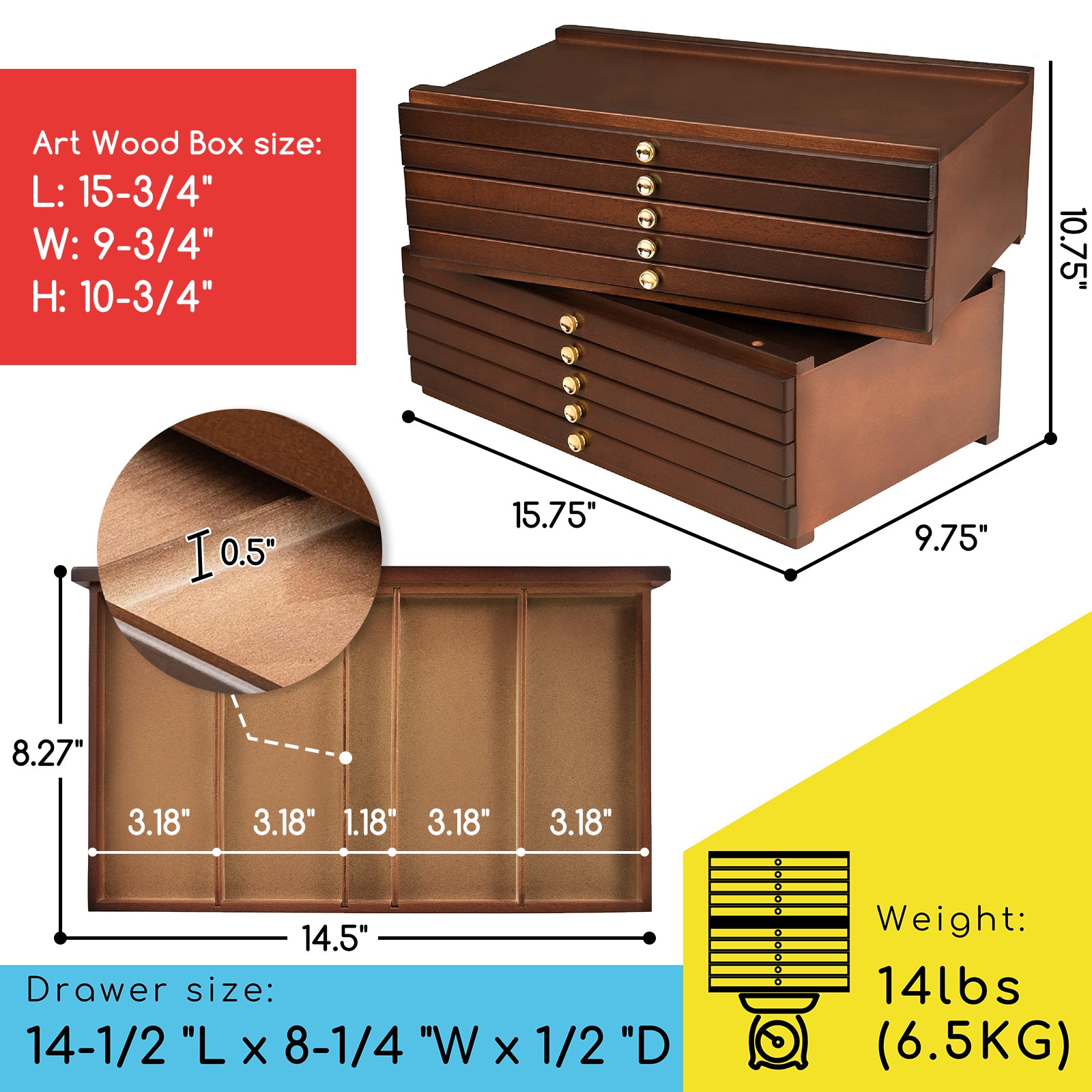 meeden-bo-te-rangement-10-tiroirs-bois-couleur-noyer image 4