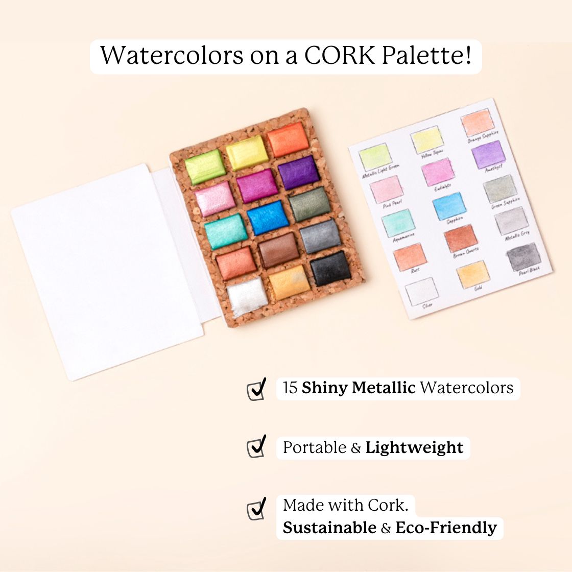 viviva-watercolor-pans-aquarelle-m-tallique-15-couleurs image 2