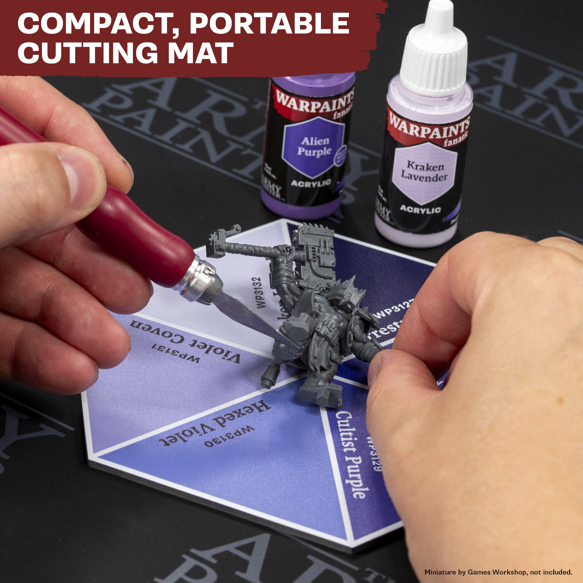 the-army-painter-hex-cutting-mat-tapis-d-coupe-violet image 2
