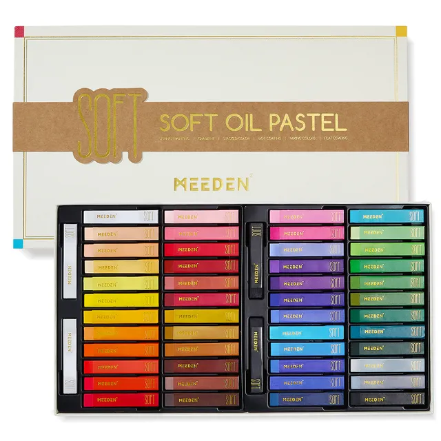 meeden-pastels-48-couleurs-pastel-l-huile-tendre-blanc-noir image 1