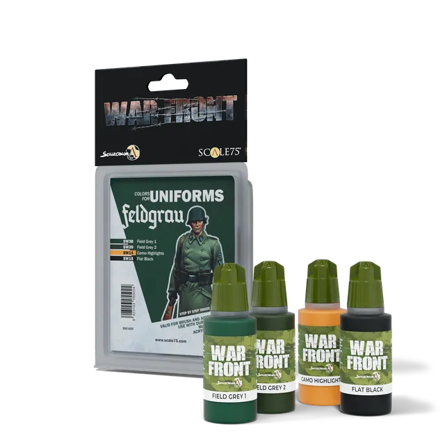 scale75-warfront-feldgrau-set-peinture-acrylique-4-pots-uniforme-allemand image 1