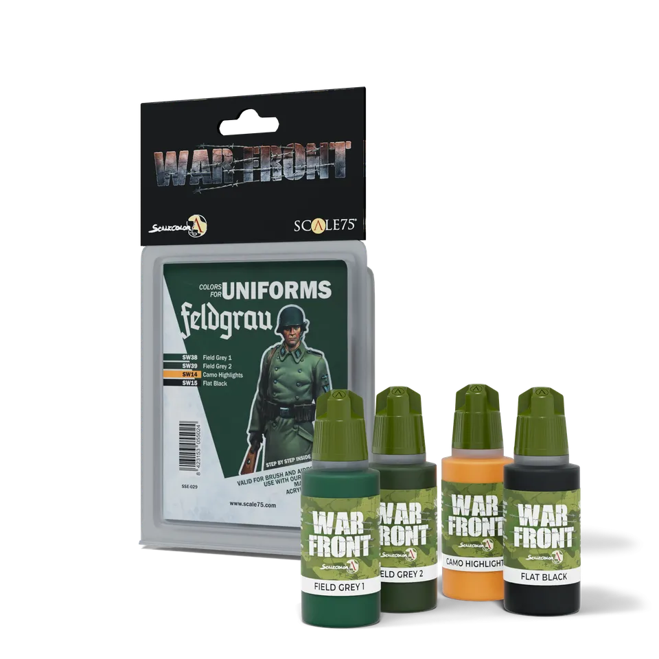 scale75-warfront-feldgrau-set-peinture-acrylique-4-pots-uniforme-allemand image 1